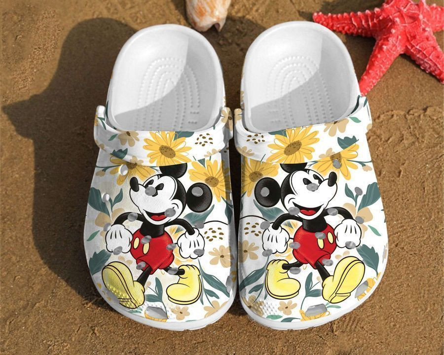 Merchidea Mickey Sunflower Disney Mouse Couple Anniversary Gifts Clog Shoes