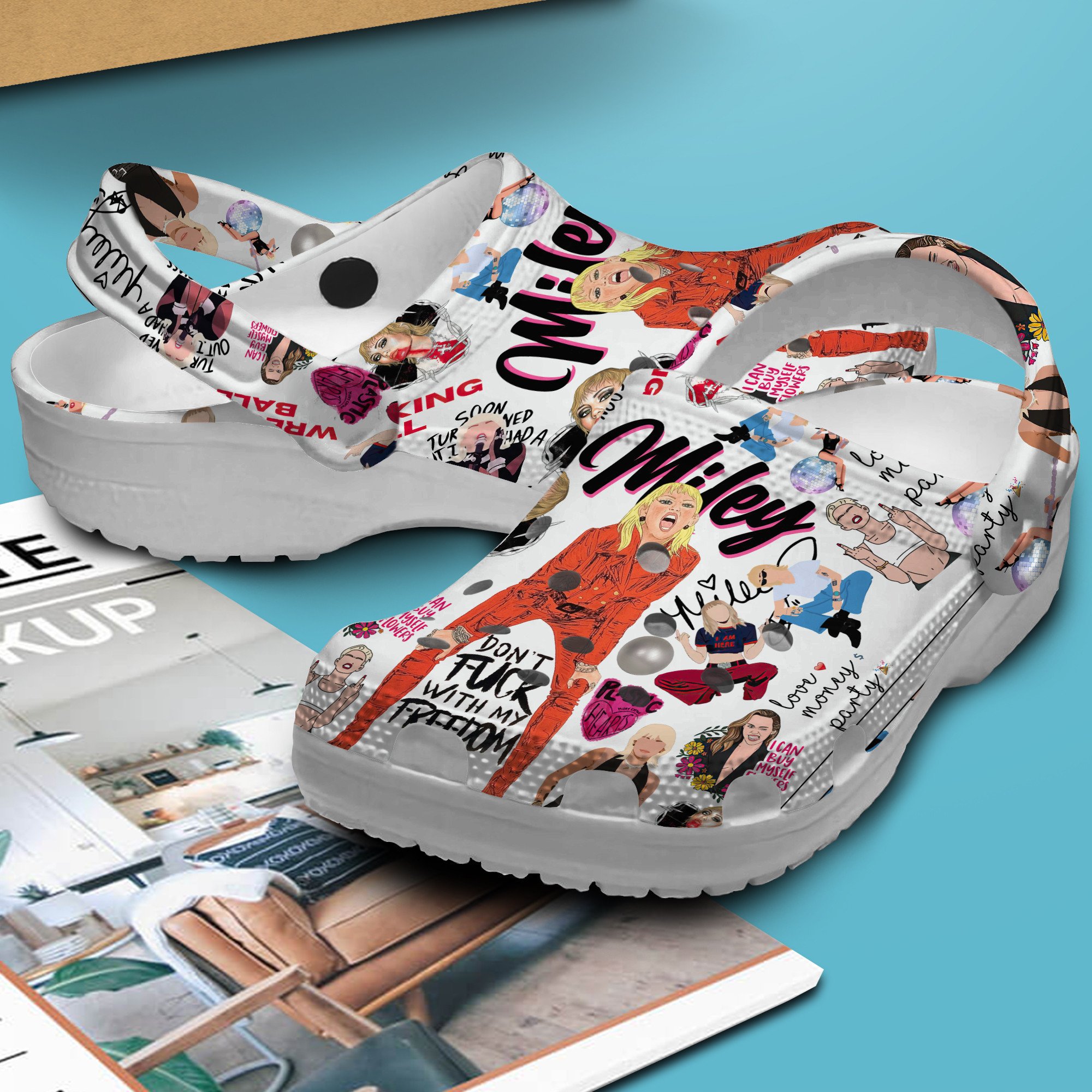 Merchidea Miley Cyrus Music Crocs Crocband Clogs Shoes Comfortable For Men Women and Kids