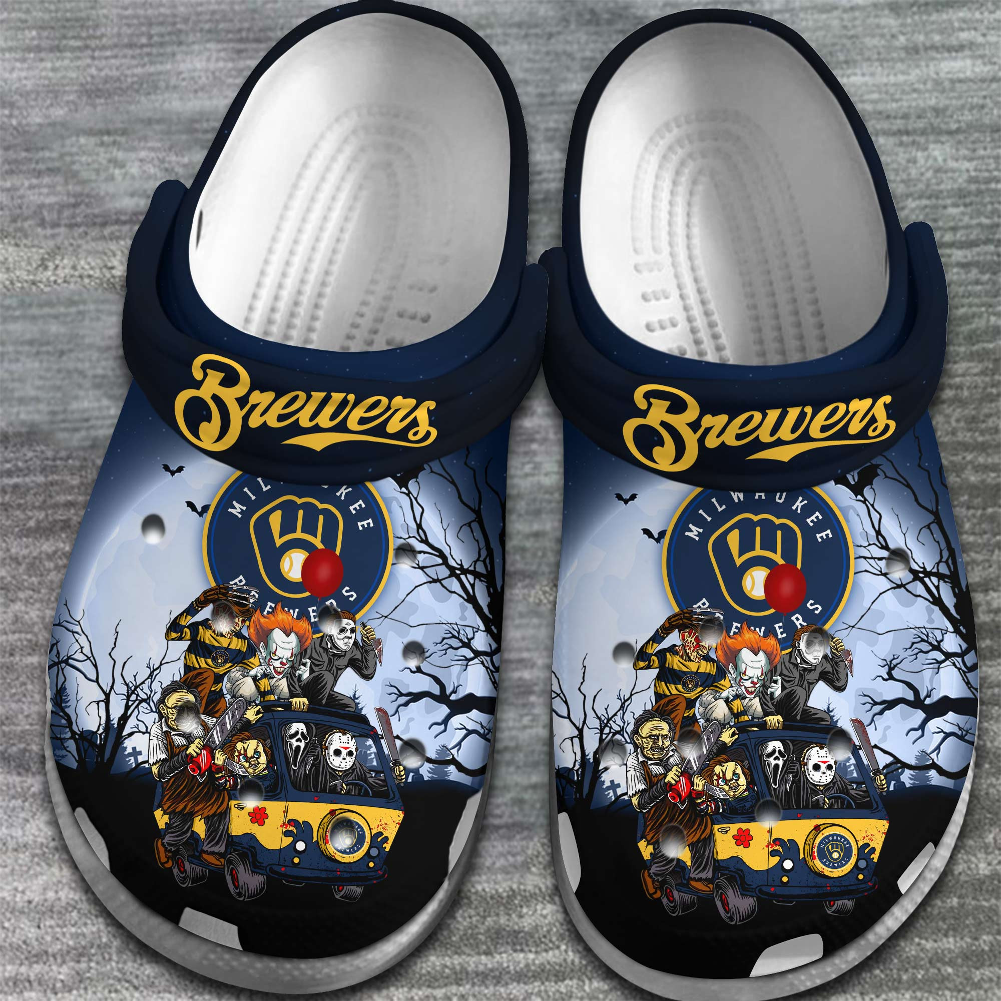 Merchidea Milwaukee Brewers MLB Sport Crocs Crocband Clogs Shoes Comfortable For Men Women and Kids