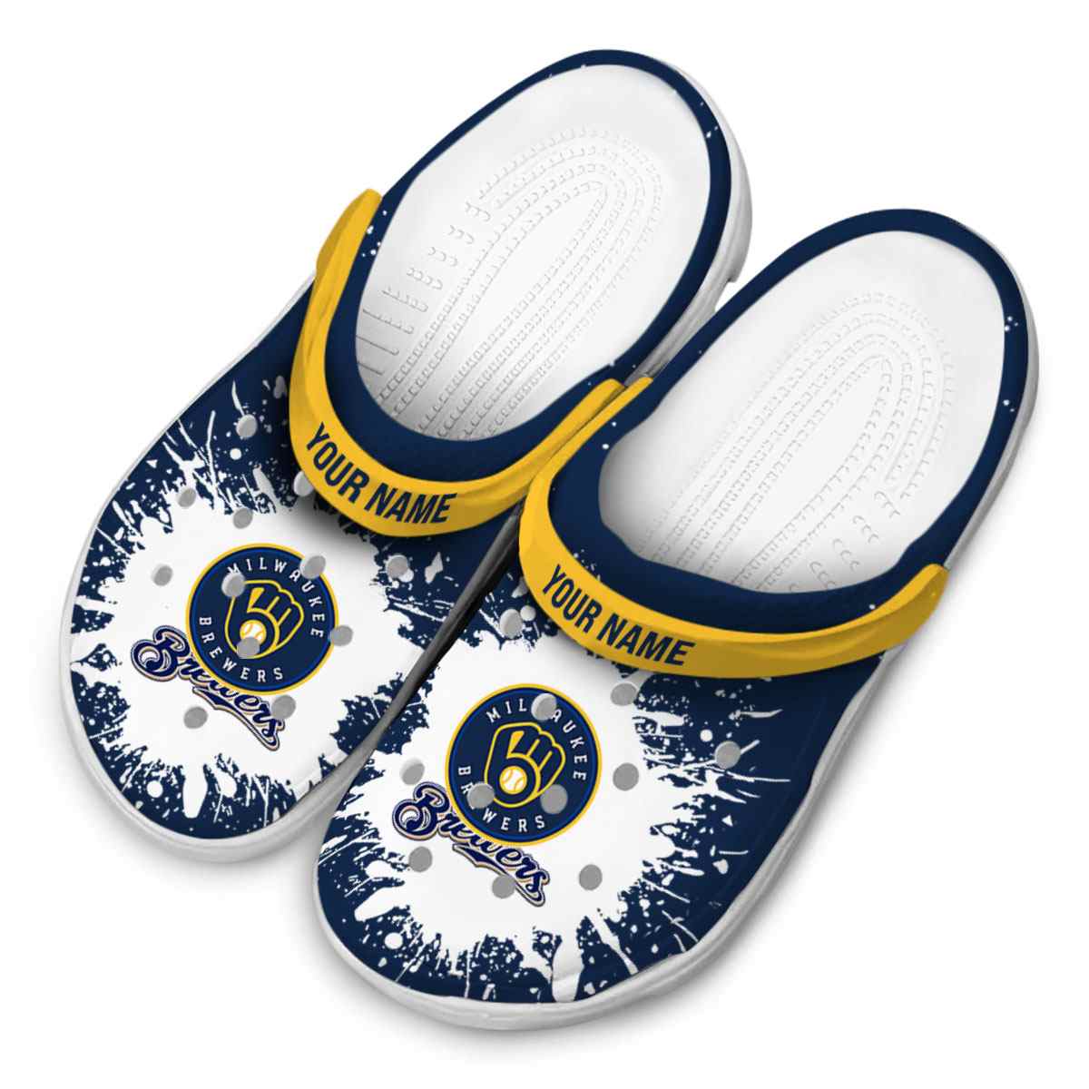 Merchidea Milwaukee Brewers MLB Sport Crocs Crocband Clogs Shoes Comfortable For Men Women and Kids