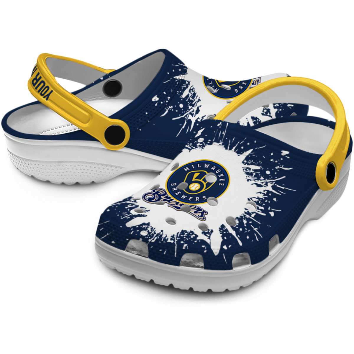 Merchidea Milwaukee Brewers MLB Sport Crocs Crocband Clogs Shoes Comfortable For Men Women and Kids