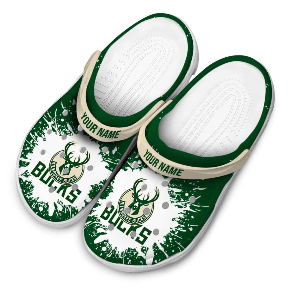 Merchidea Milwaukee Bucks NBA Sport Crocs Crocband Clogs Shoes Comfortable For Men Women and Kids