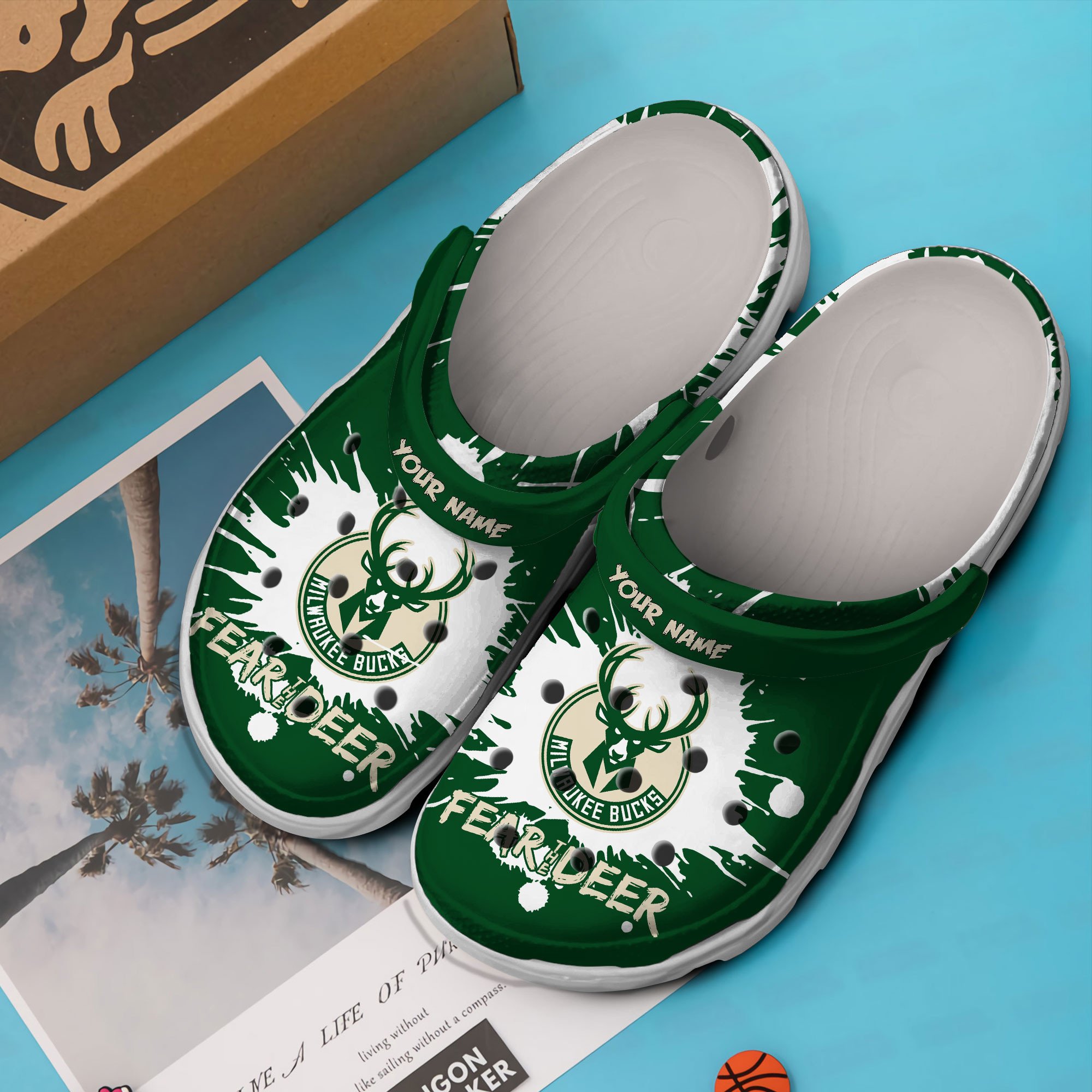 Merchidea Milwaukee Bucks NBA Sport Crocs Crocband Clogs Shoes Comfortable For Men Women and Kids