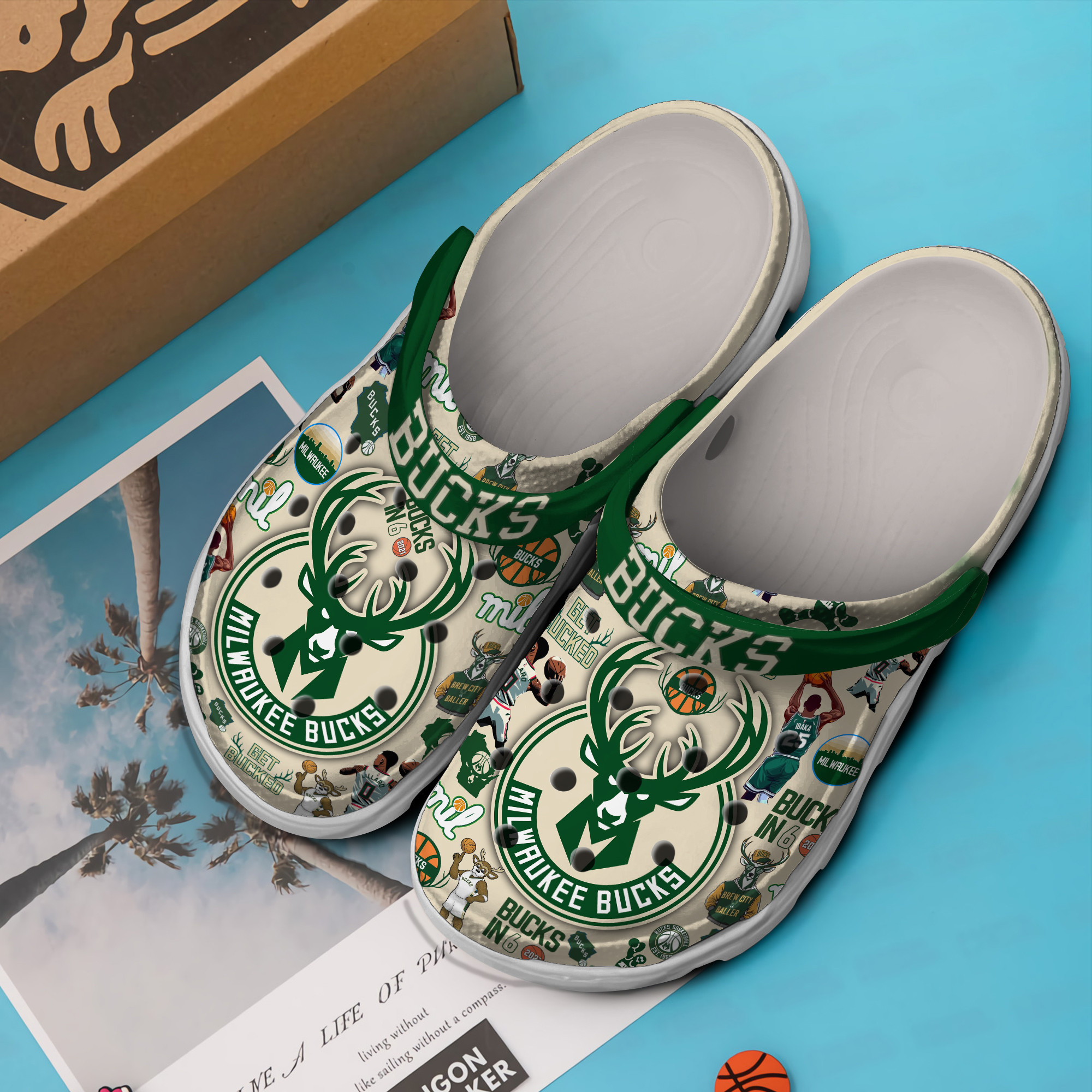 Merchidea Milwaukee Bucks NBA Sport Crocs Crocband Clogs Shoes Comfortable For Men Women and Kids