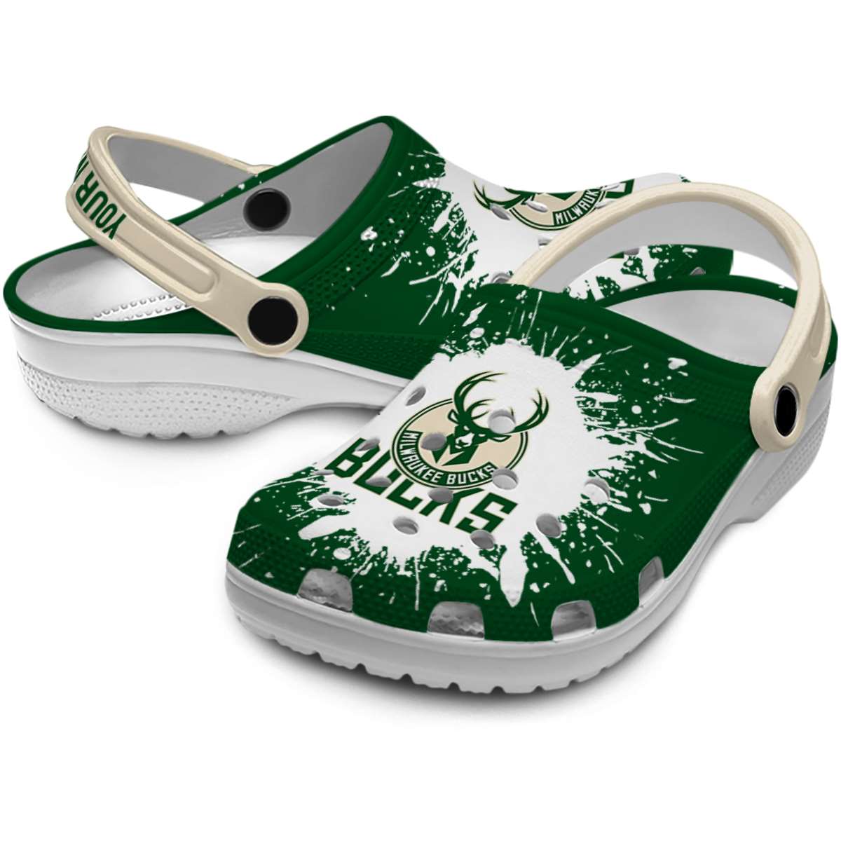 Merchidea Milwaukee Bucks NBA Sport Crocs Crocband Clogs Shoes Comfortable For Men Women and Kids