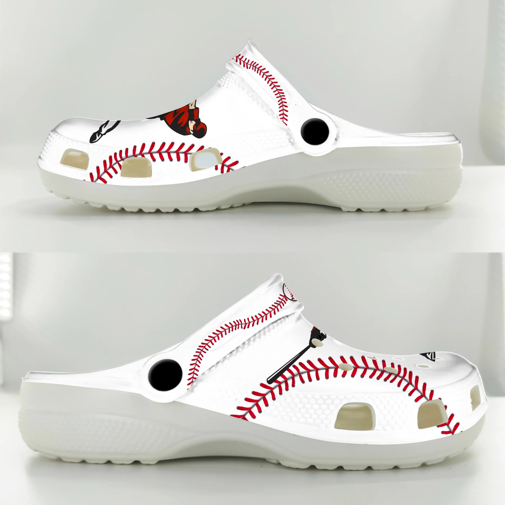 Merchidea Minimal Batter Baseball Sport Crocs Crocband Clogs Shoes Comfortable For Men Women and Kids
