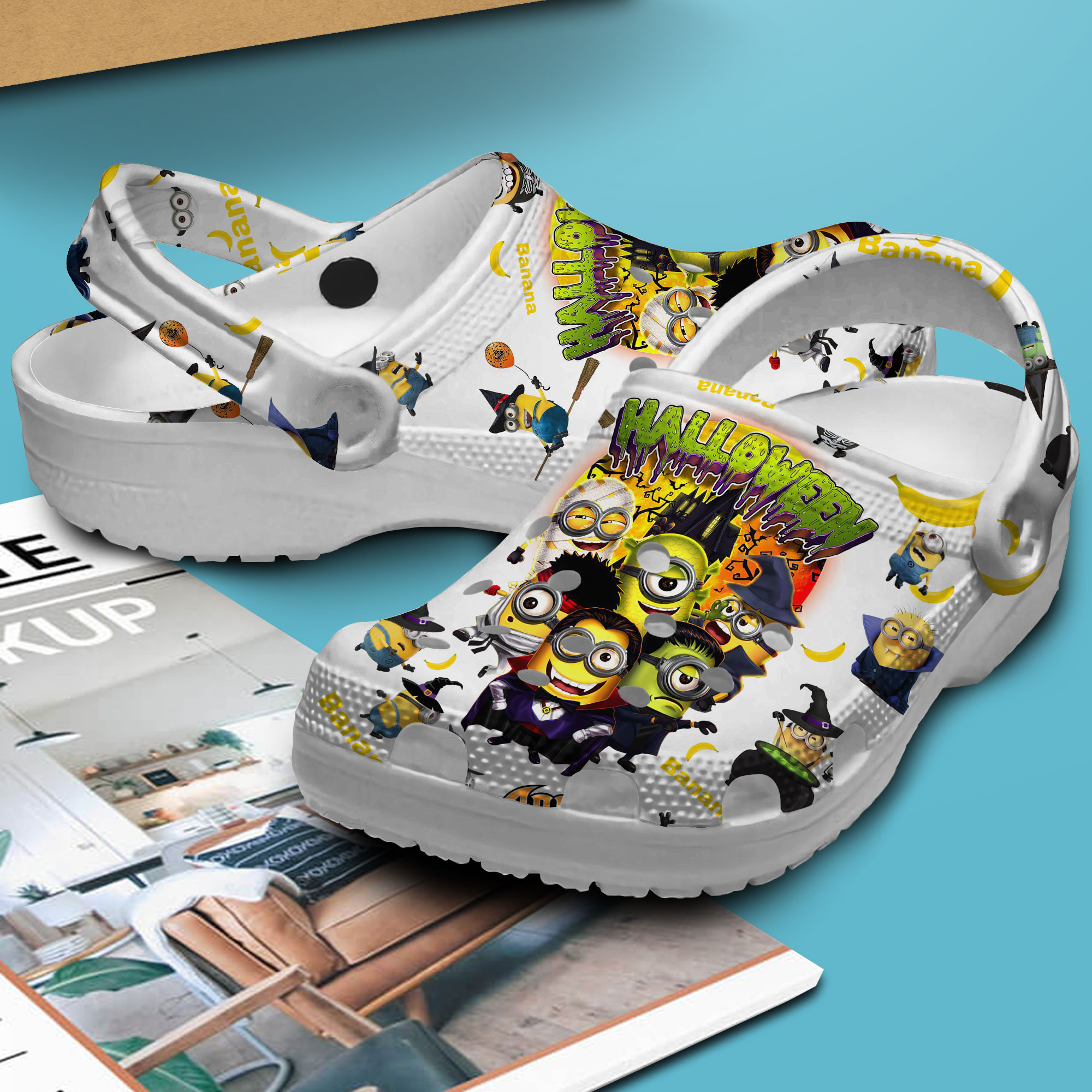 Merchidea Minions Cartoon Crocs Crocband Clogs Shoes Comfortable For Men Women and Kids