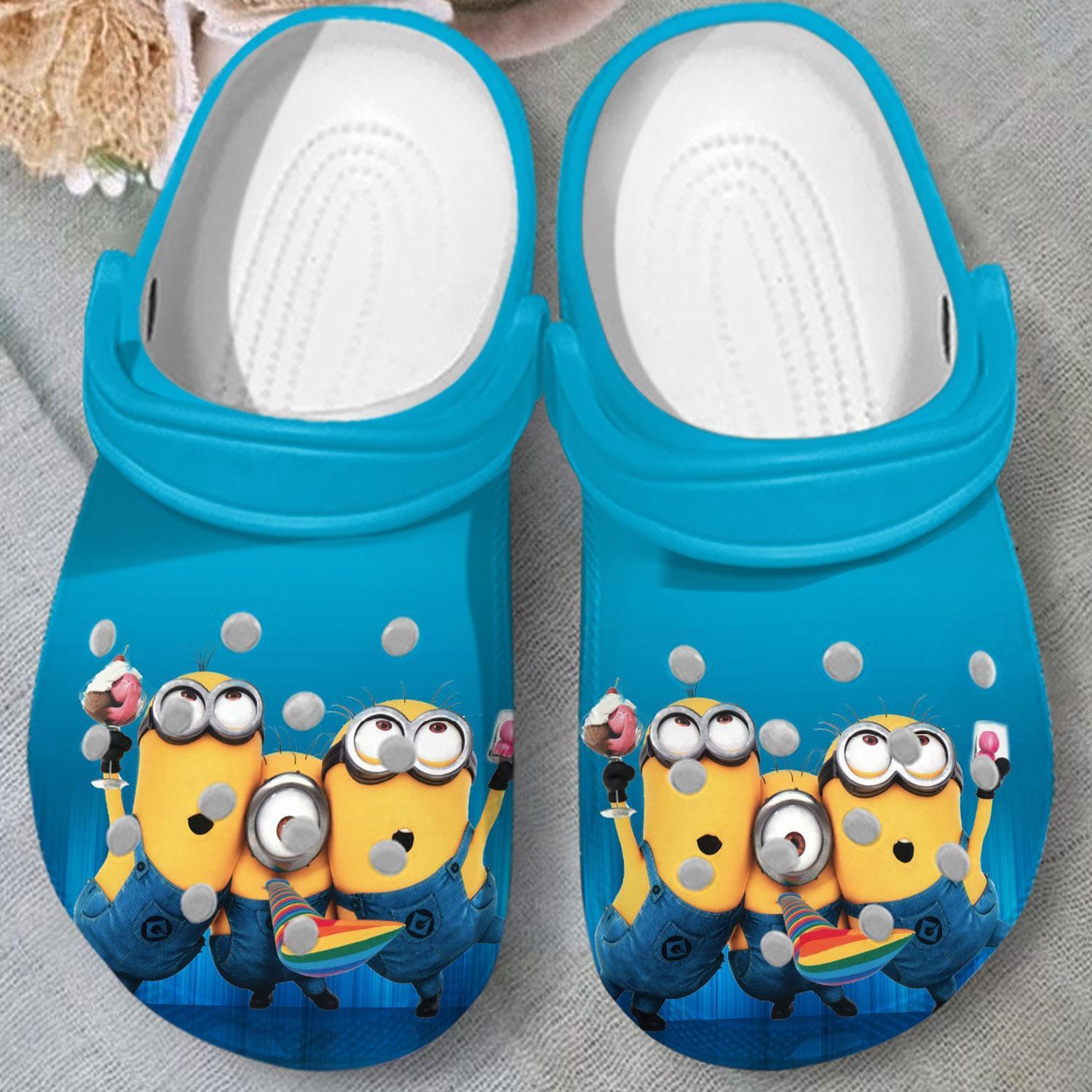 Merchidea Minions Cartoon Crocs Crocband Clogs Shoes Comfortable For Men Women and Kids