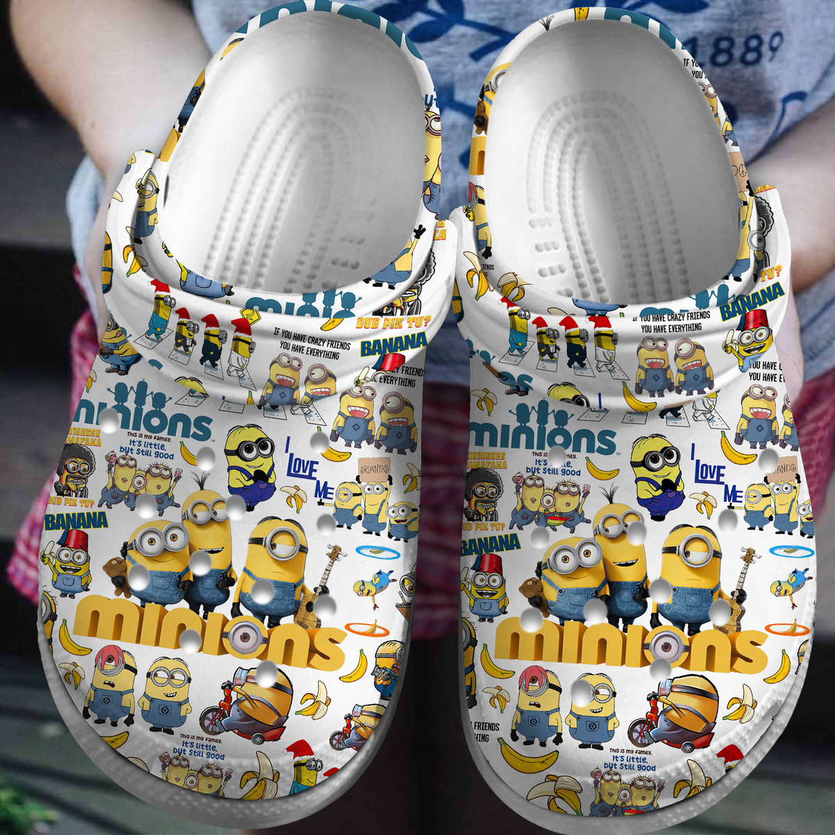 Merchidea Minions Cartoon Crocs Crocband Clogs Shoes Comfortable For Men Women and Kids