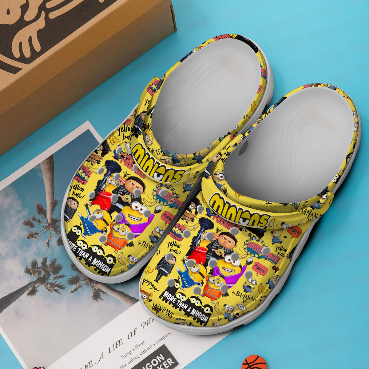Merchidea Minions Cartoon Crocs Crocband Clogs Shoes Comfortable For Men Women and Kids