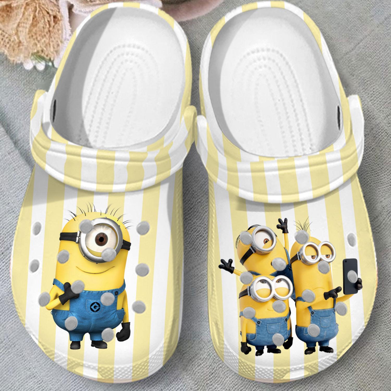 Merchidea Minions Cartoon Crocs Crocband Clogs Shoes Comfortable For Men Women and Kids