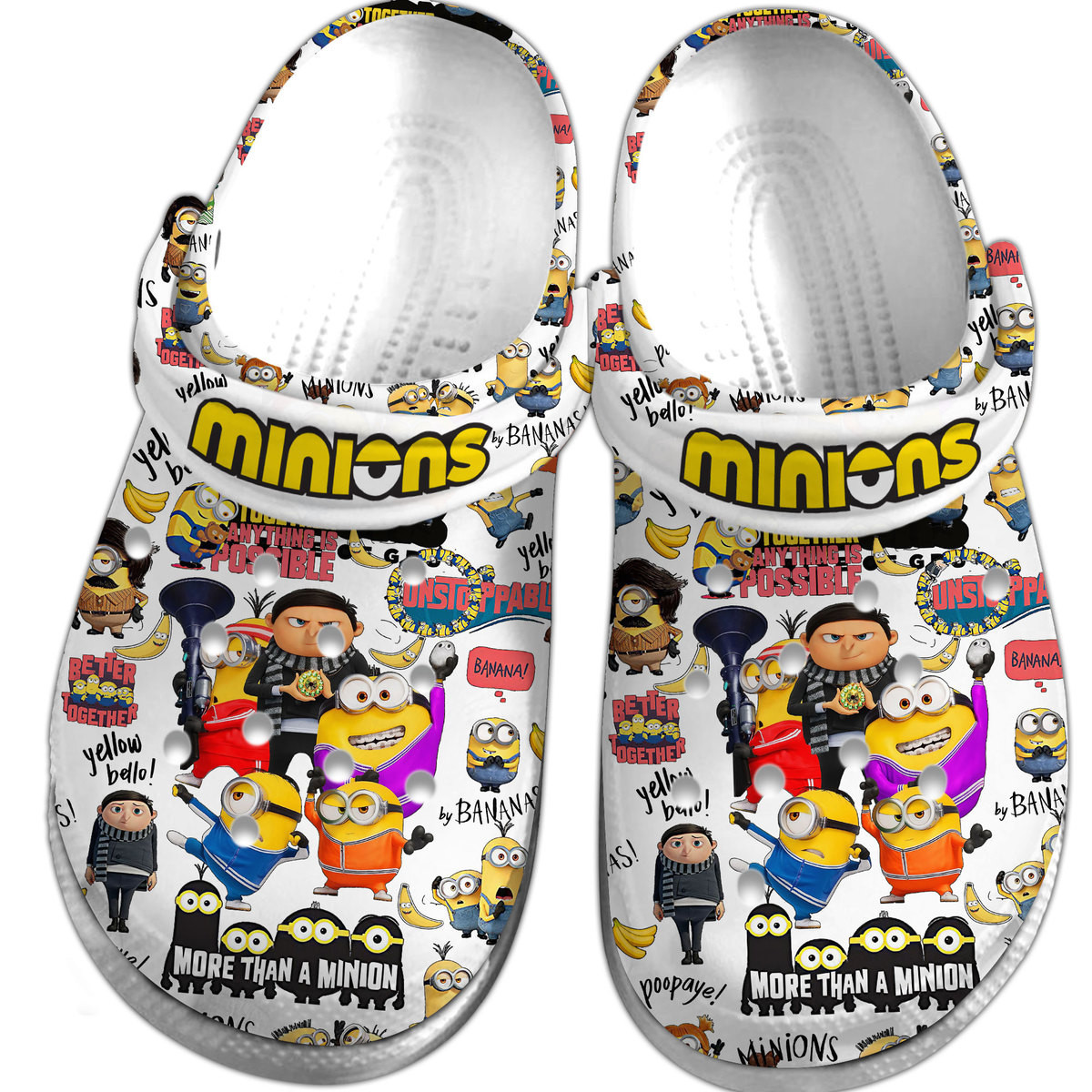 Merchidea Minions Cartoon Crocs Crocband Clogs Shoes Comfortable For Men Women and Kids