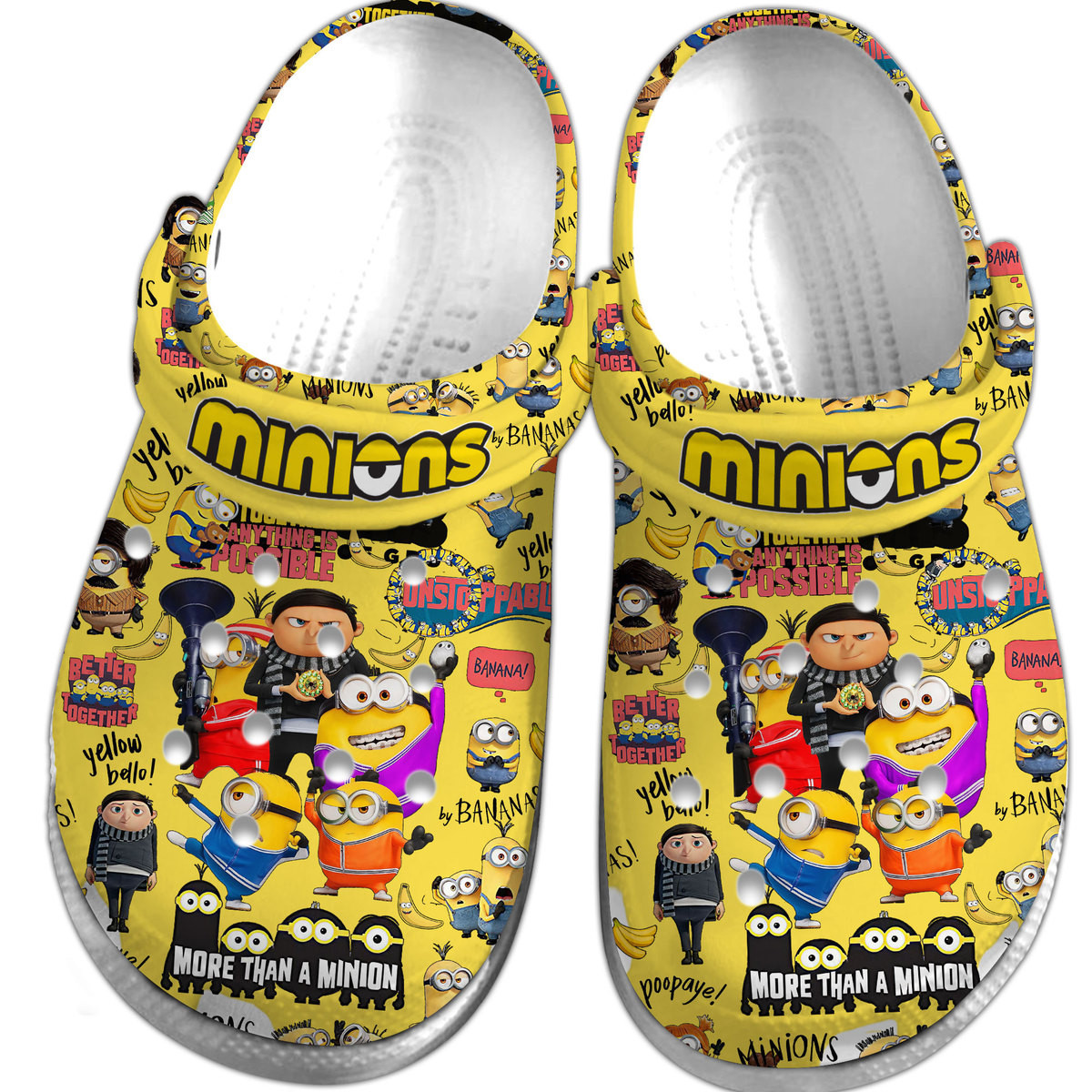 Merchidea Minions Cartoon Crocs Crocband Clogs Shoes Comfortable For Men Women and Kids