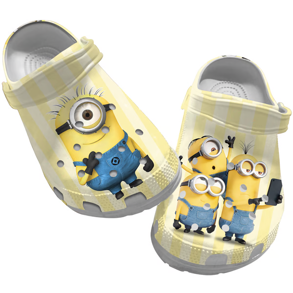 Merchidea Minions Cartoon Crocs Crocband Clogs Shoes Comfortable For Men Women and Kids