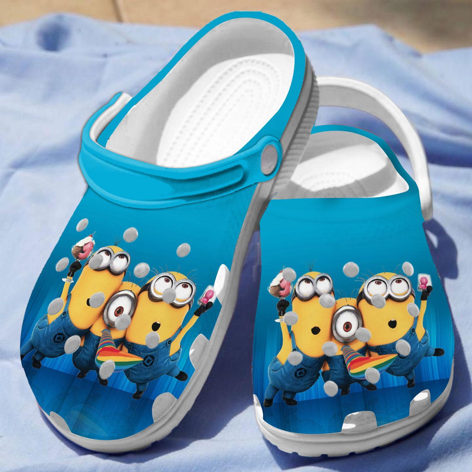 Merchidea Minions Cartoon Crocs Crocband Clogs Shoes Comfortable For Men Women and Kids
