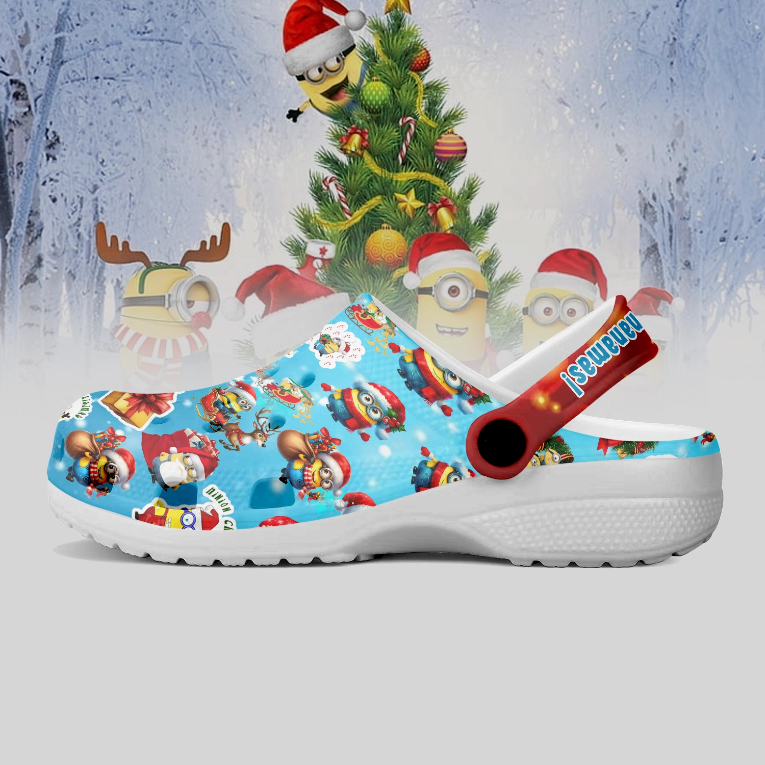 Merchidea Minions x Christmas Cartoon Crocs Crocband Clogs Shoes Comfortable For Men Women and Kids