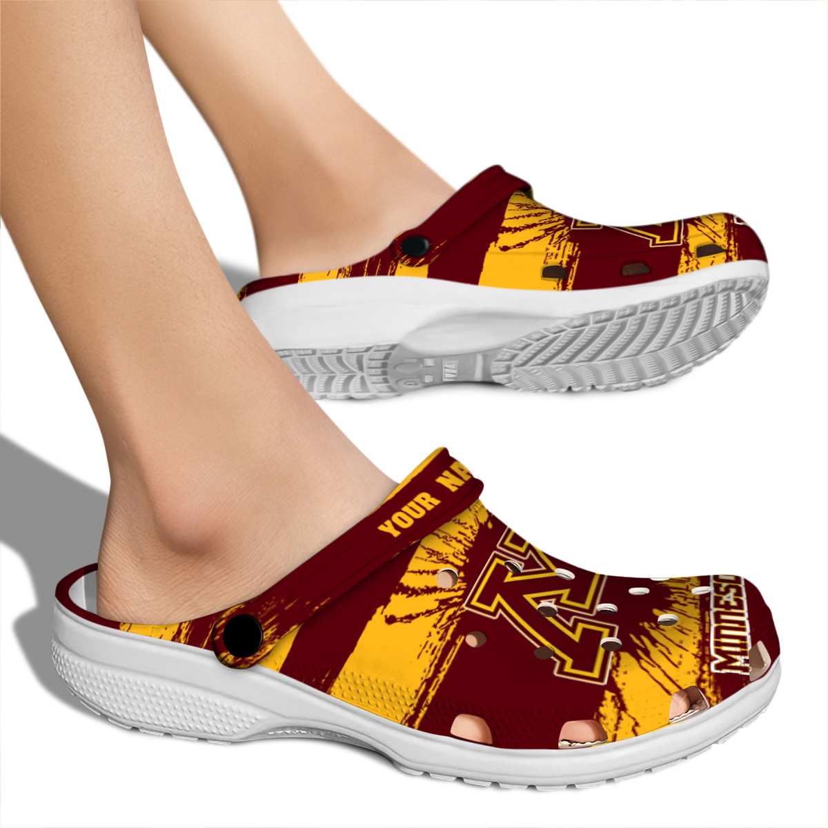 Merchidea Minnesota Golden Gophers NCAA Sport Crocs Crocband Clogs Shoes Comfortable For Men Women and Kids