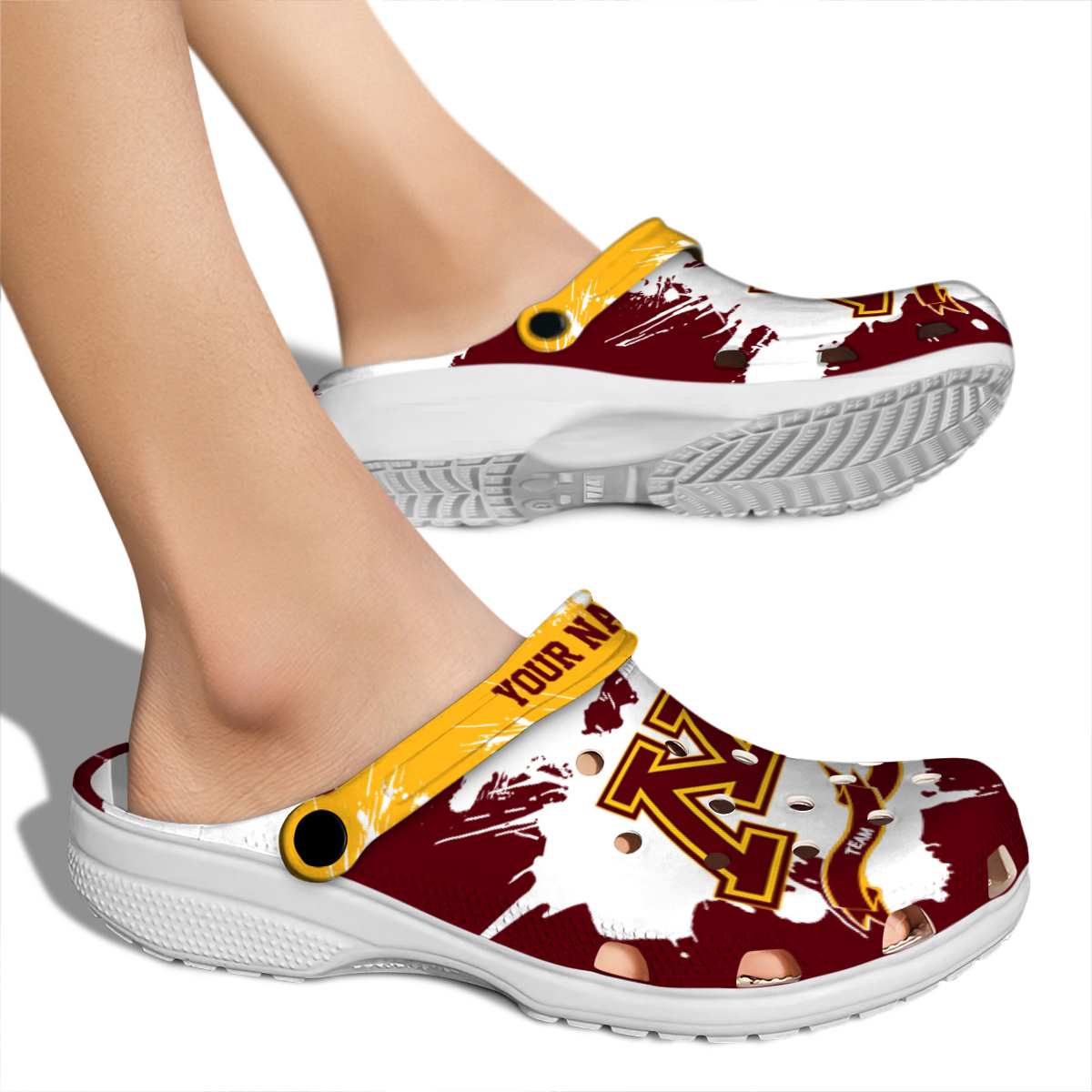 Merchidea Minnesota Golden Gophers NCAA Sport Crocs Crocband Clogs Shoes Comfortable For Men Women and Kids