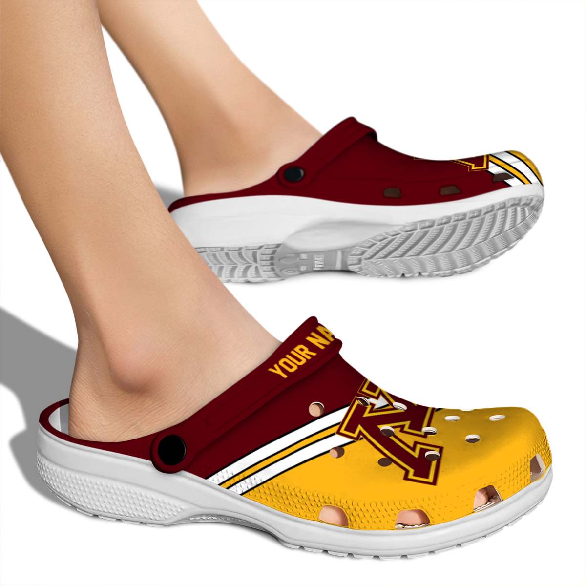 Merchidea Minnesota Golden Gophers NCAA Sport Crocs Crocband Clogs Shoes Comfortable For Men Women and Kids