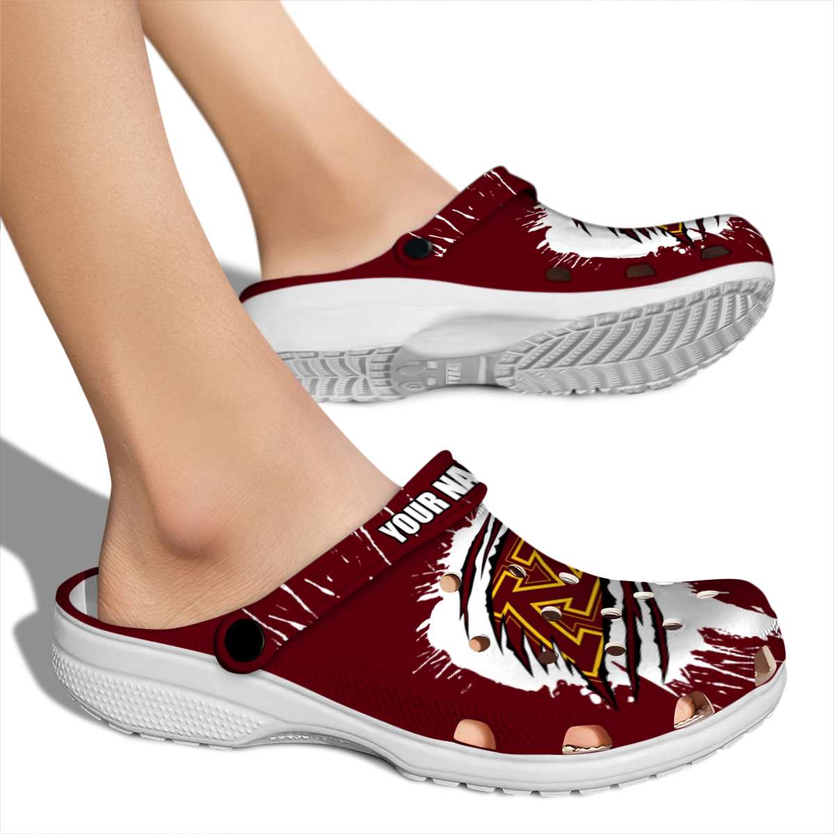 Merchidea Minnesota Golden Gophers NCAA Sport Crocs Crocband Clogs Shoes Comfortable For Men Women and Kids