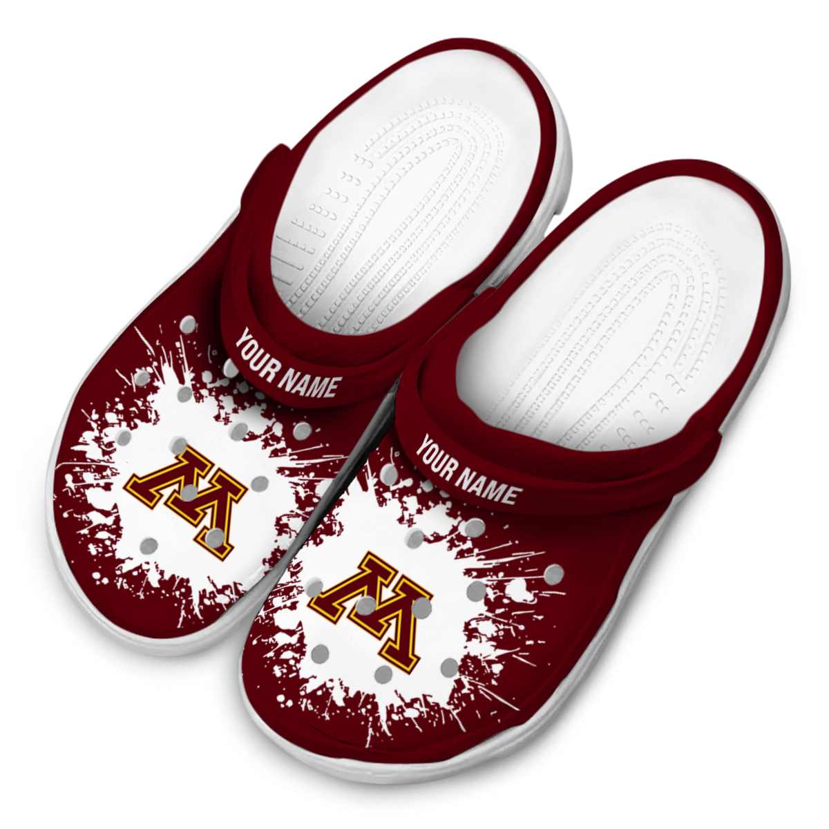 Merchidea Minnesota Golden Gophers NCAA Sport Crocs Crocband Clogs Shoes Comfortable For Men Women and Kids