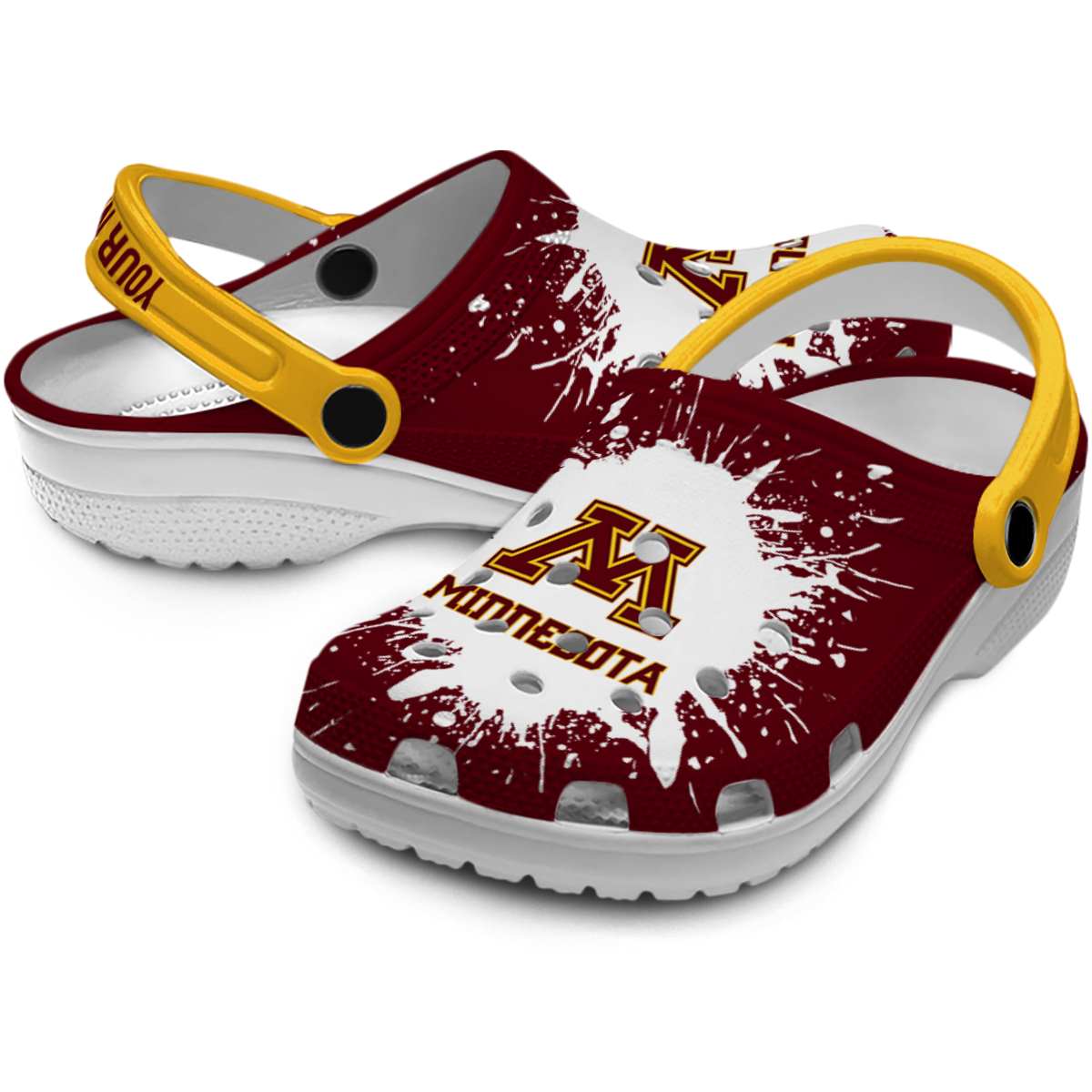 Merchidea Minnesota Golden Gophers NCAA Sport Crocs Crocband Clogs Shoes Comfortable For Men Women and Kids