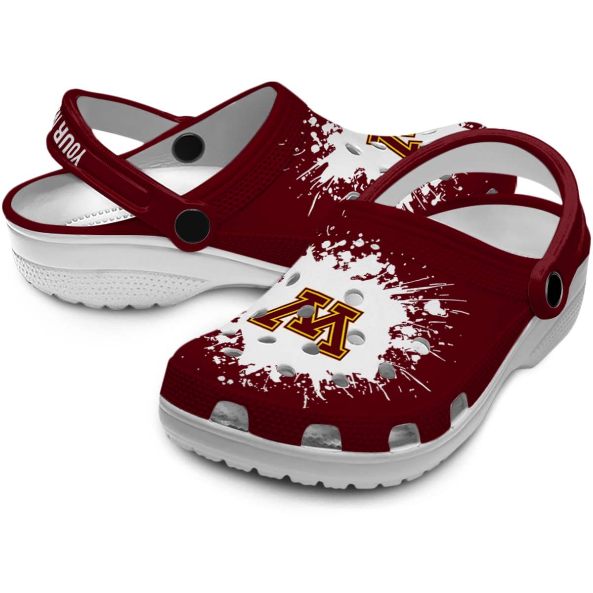 Merchidea Minnesota Golden Gophers NCAA Sport Crocs Crocband Clogs Shoes Comfortable For Men Women and Kids