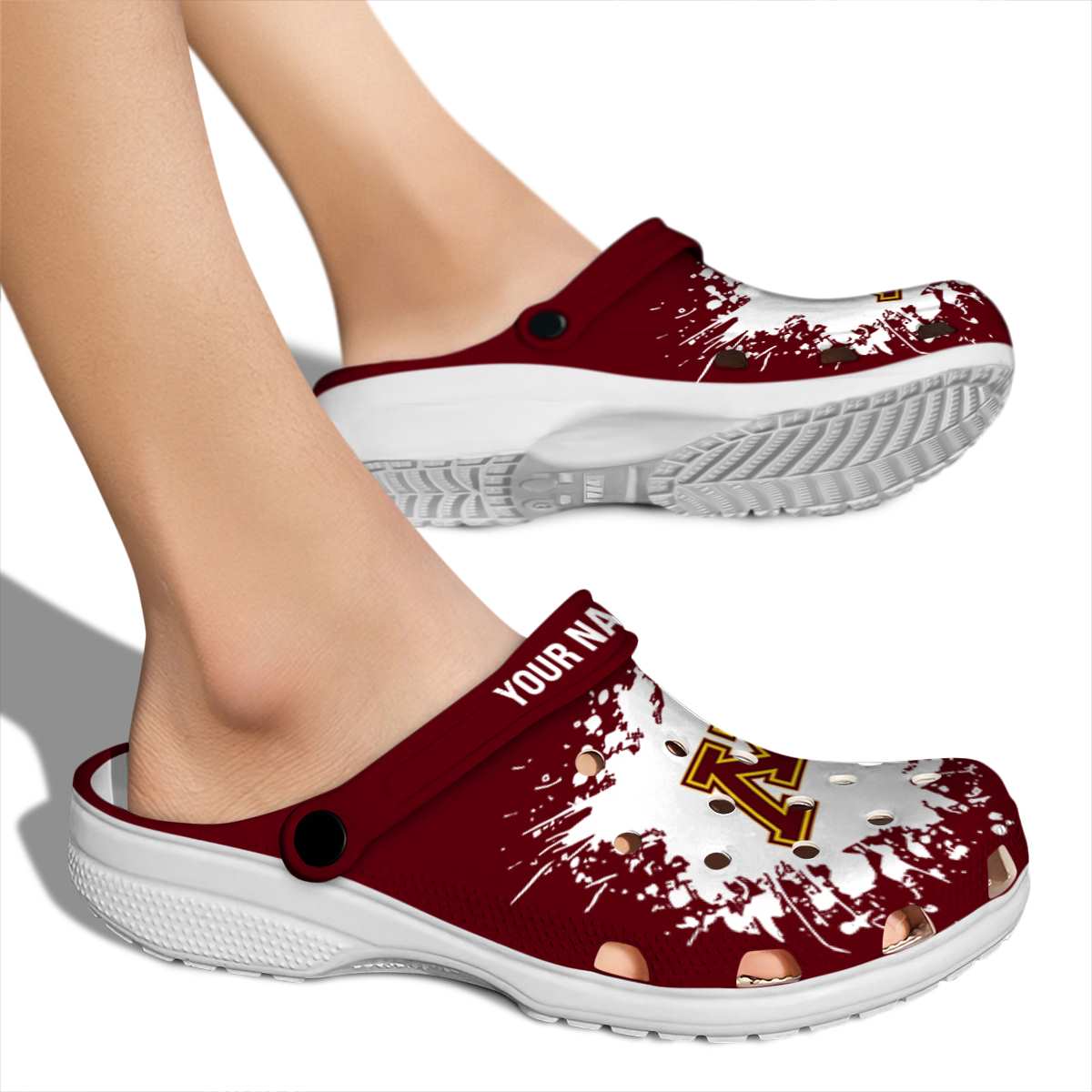 Merchidea Minnesota Golden Gophers NCAA Sport Crocs Crocband Clogs Shoes Comfortable For Men Women and Kids