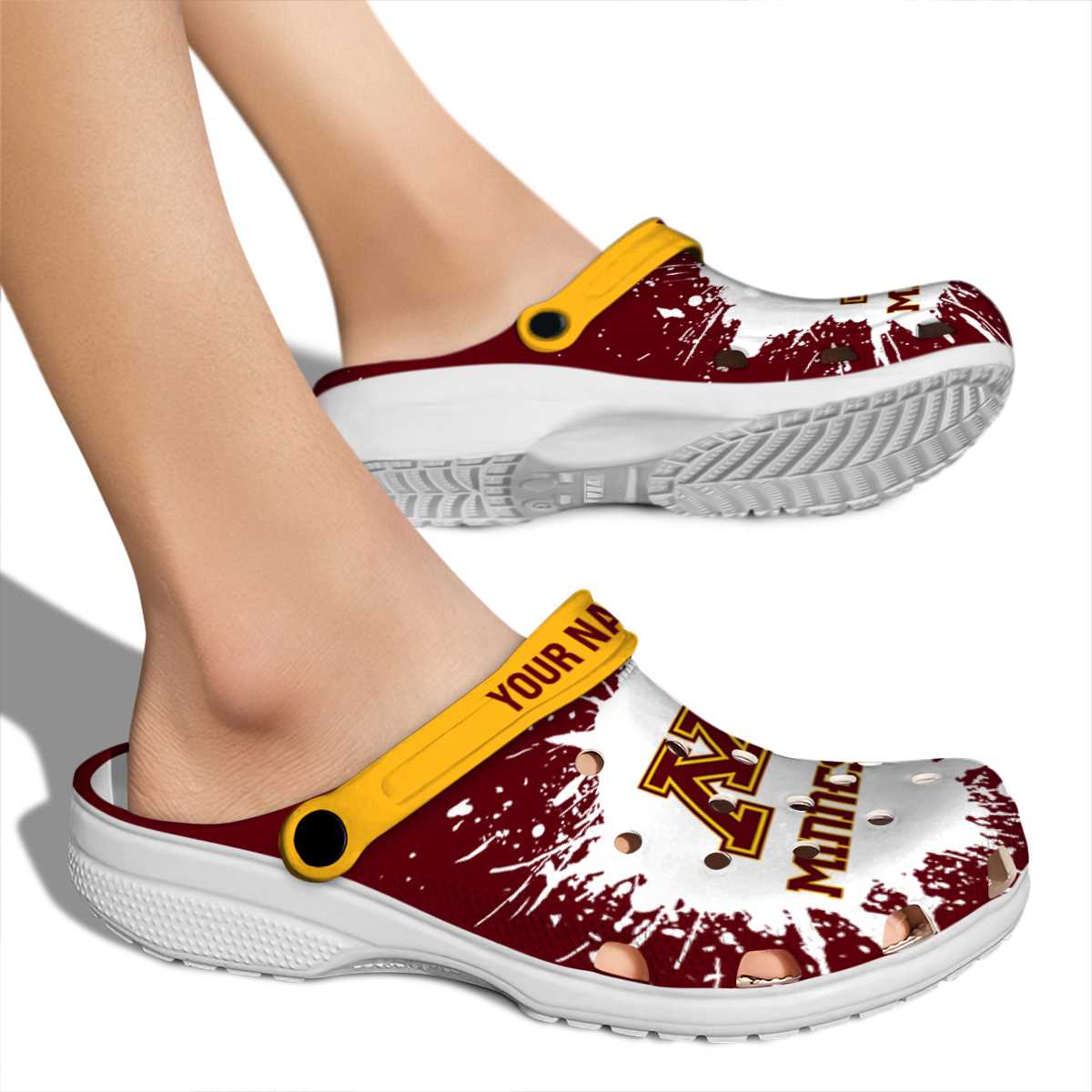 Merchidea Minnesota Golden Gophers NCAA Sport Crocs Crocband Clogs Shoes Comfortable For Men Women and Kids