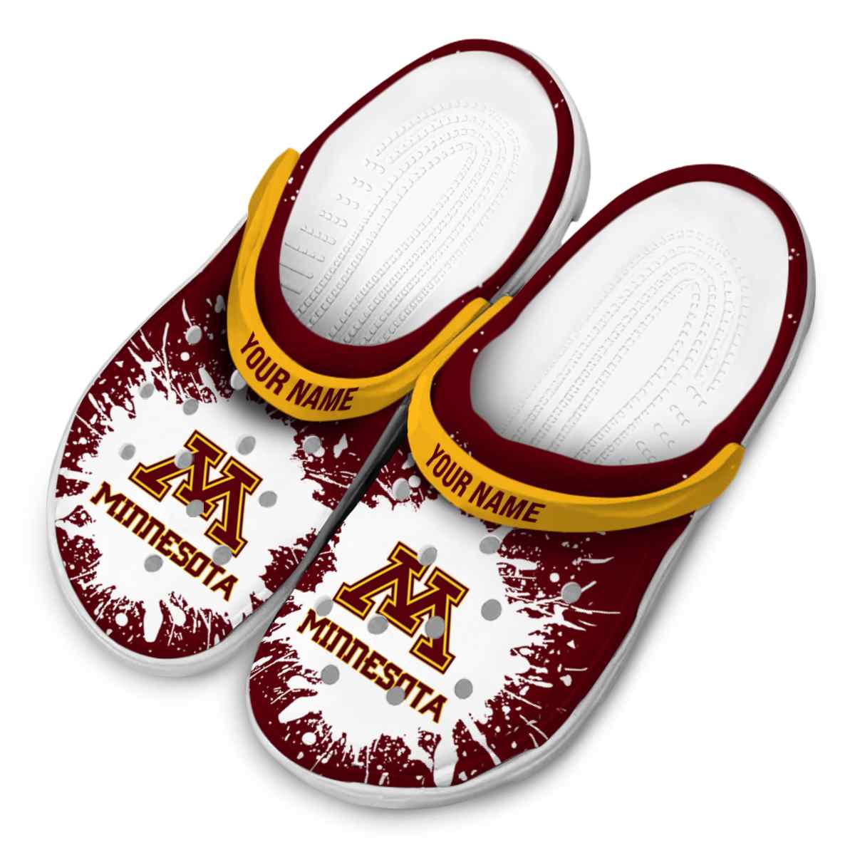 Merchidea Minnesota Golden Gophers NCAA Sport Crocs Crocband Clogs Shoes Comfortable For Men Women and Kids