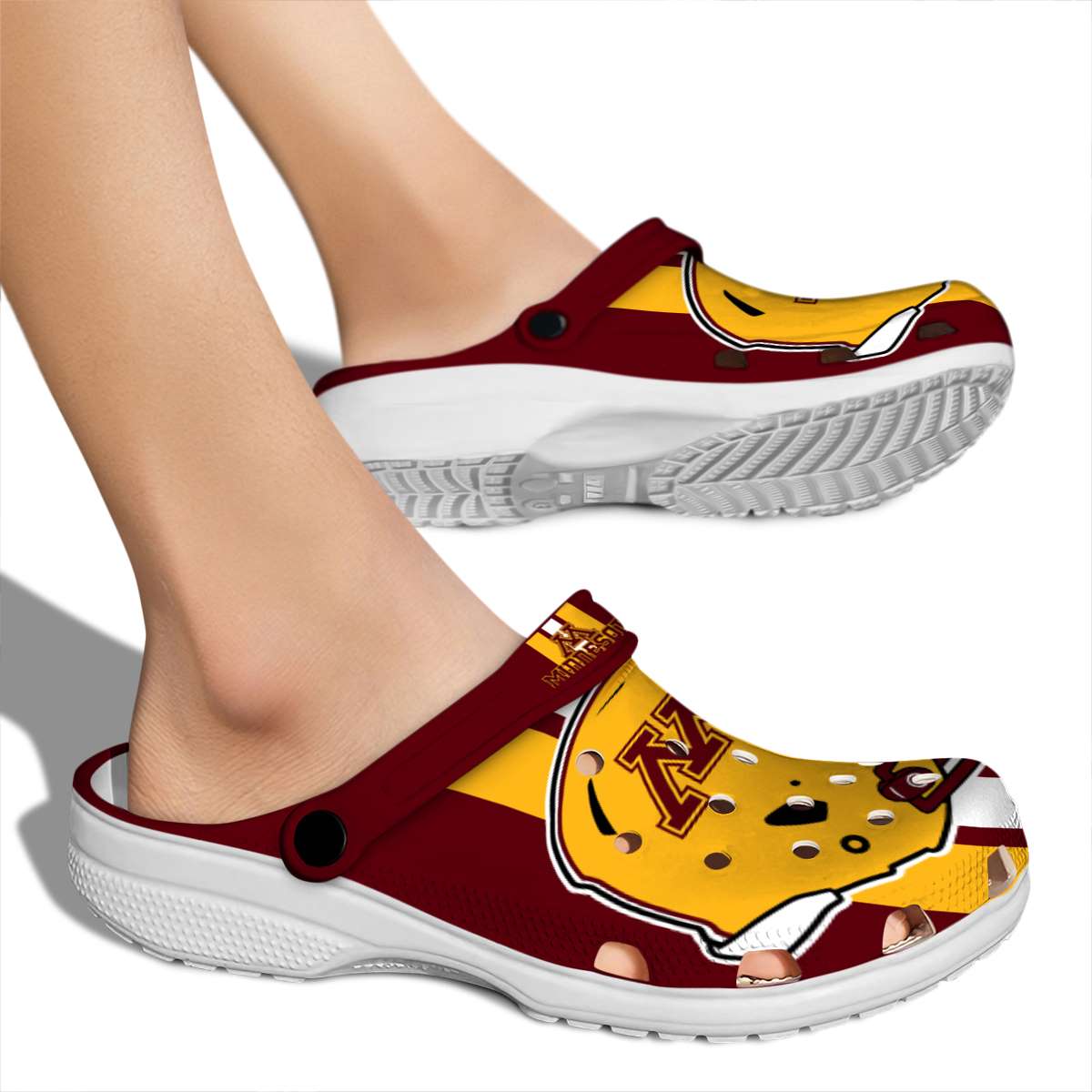 Merchidea Minnesota Golden Gophers NCAA Sport Crocs Crocband Clogs Shoes Comfortable For Men Women and Kids