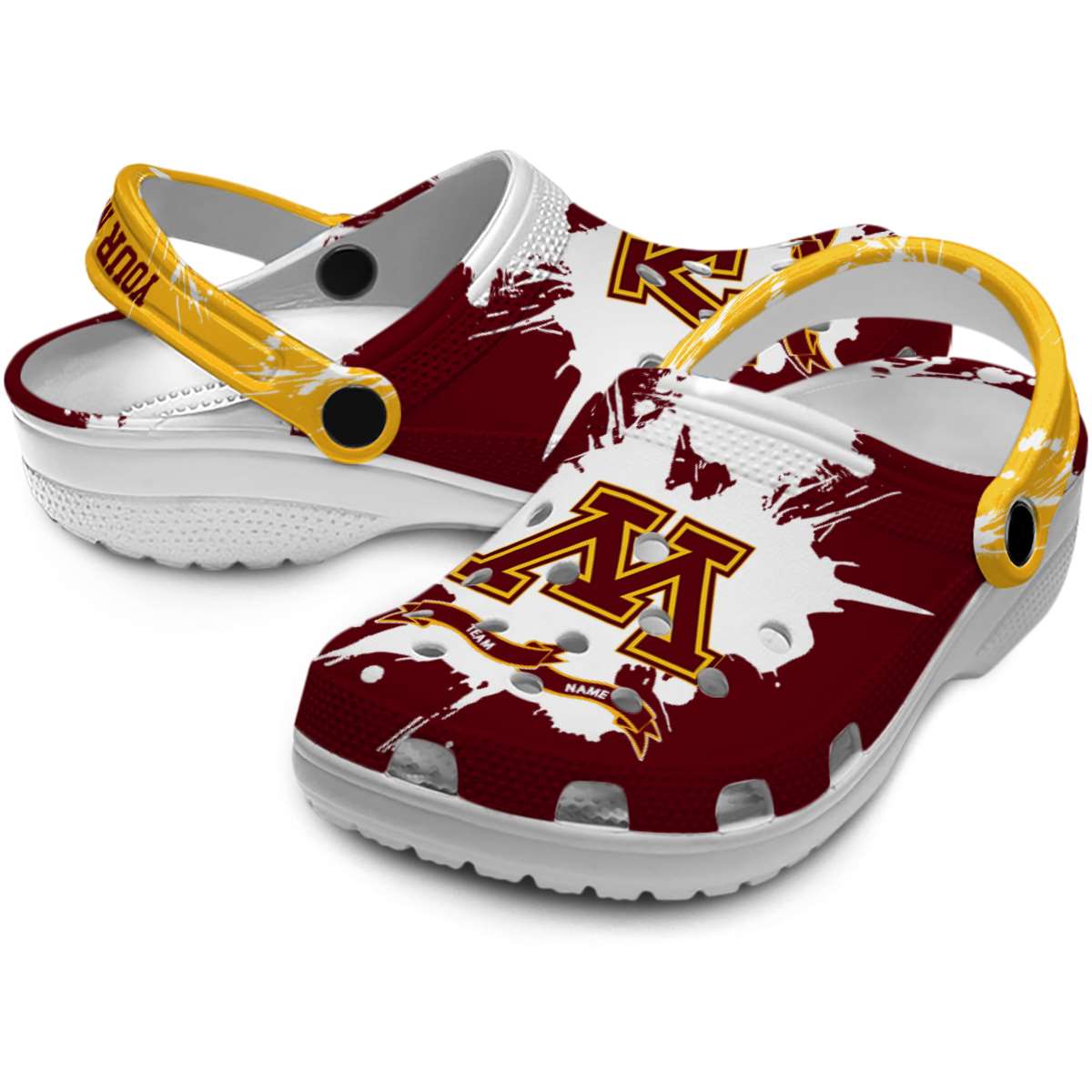 Merchidea Minnesota Golden Gophers NCAA Sport Crocs Crocband Clogs Shoes Comfortable For Men Women and Kids