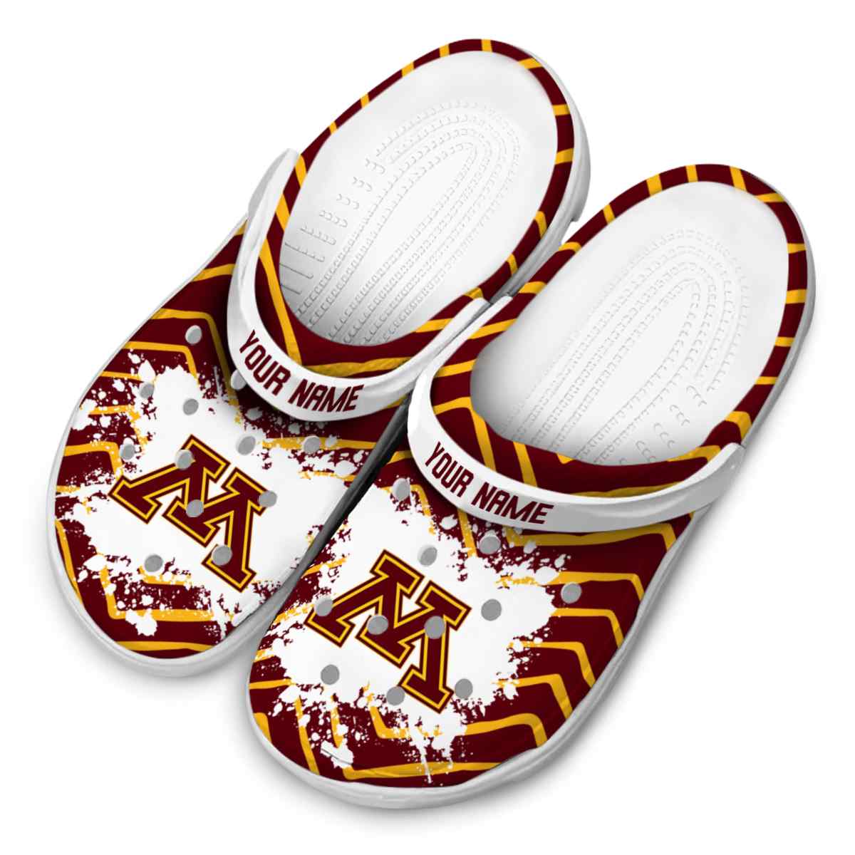 Merchidea Minnesota Golden Gophers NCAA Sport Crocs Crocband Clogs Shoes Comfortable For Men Women and Kids