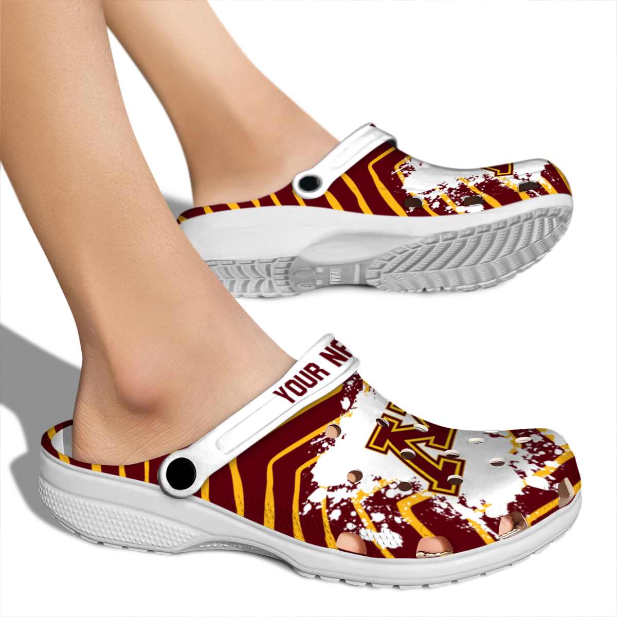 Merchidea Minnesota Golden Gophers NCAA Sport Crocs Crocband Clogs Shoes Comfortable For Men Women and Kids