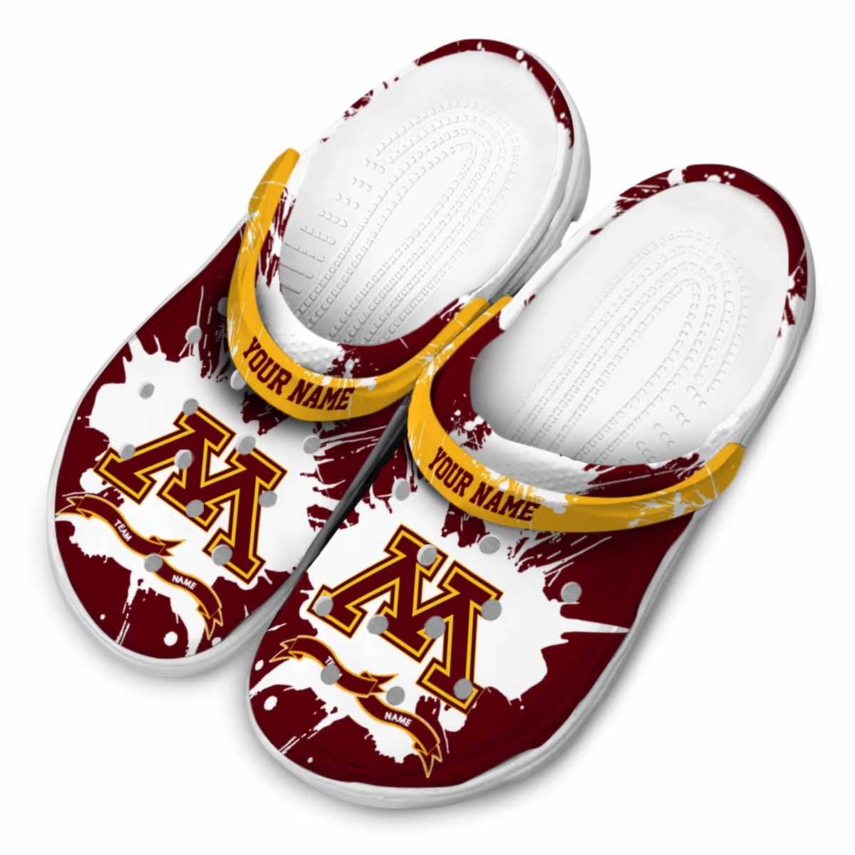 Merchidea Minnesota Golden Gophers NCAA Sport Crocs Crocband Clogs Shoes Comfortable For Men Women and Kids