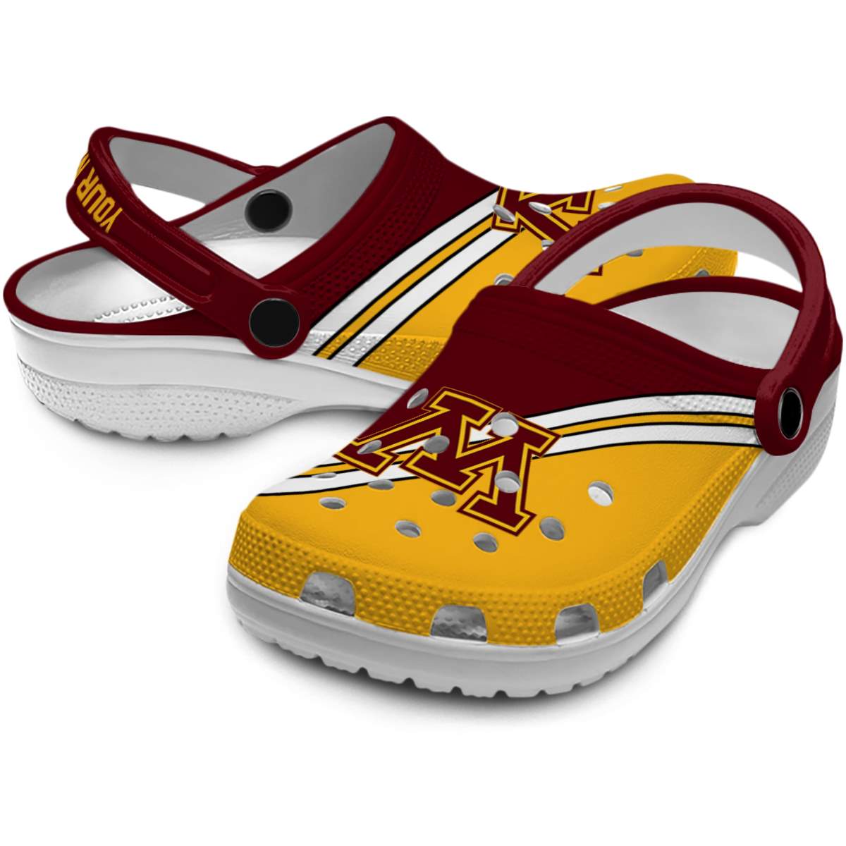 Merchidea Minnesota Golden Gophers NCAA Sport Crocs Crocband Clogs Shoes Comfortable For Men Women and Kids