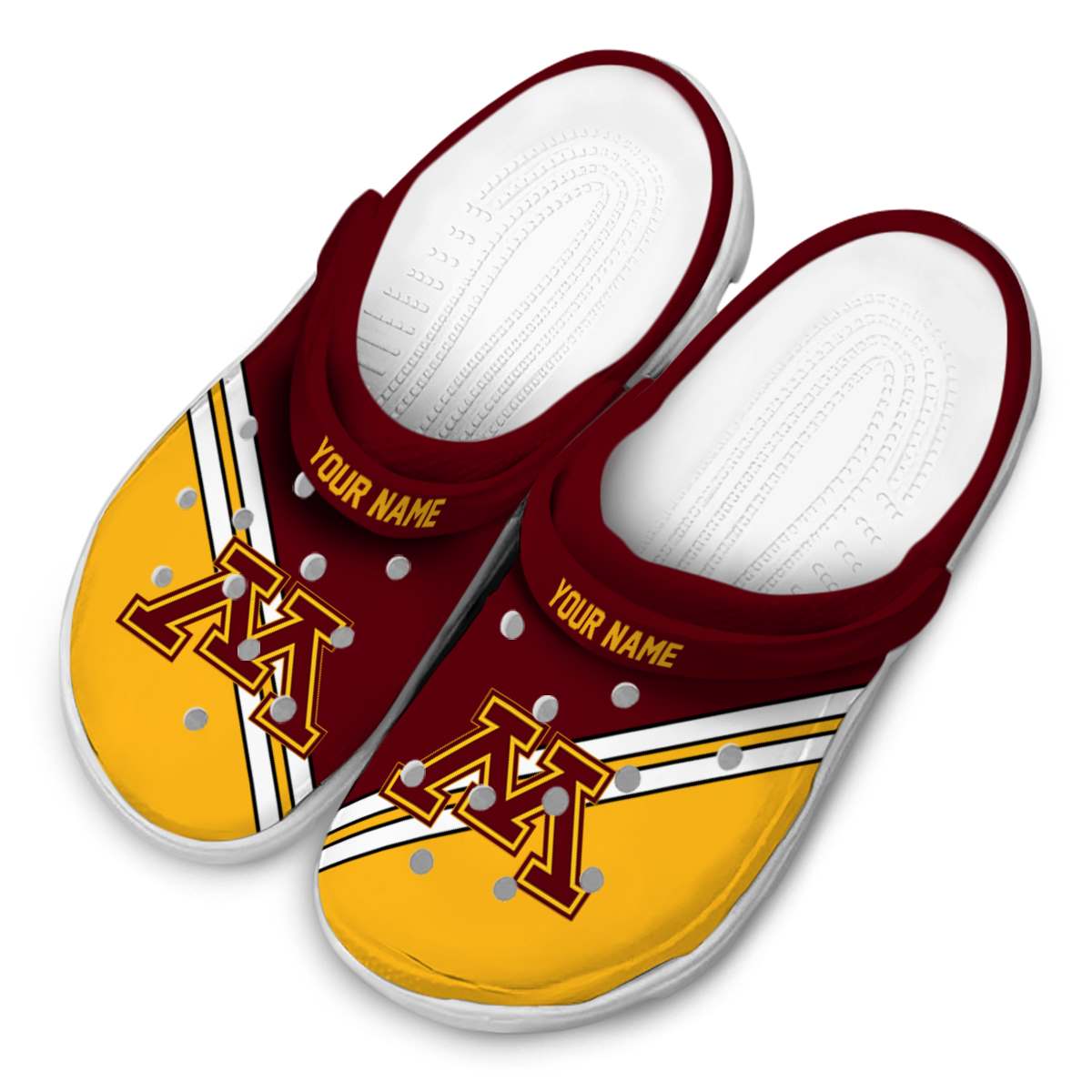 Merchidea Minnesota Golden Gophers NCAA Sport Crocs Crocband Clogs Shoes Comfortable For Men Women and Kids