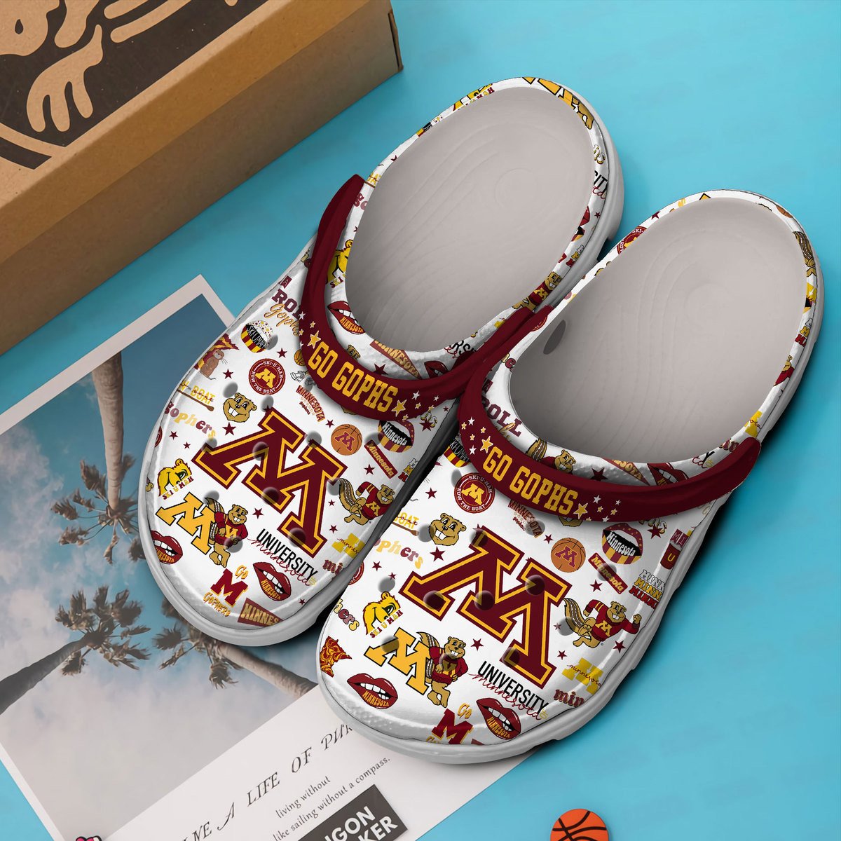 Merchidea Minnesota Golden Gophers NHL Sport Crocs Crocband Clogs Shoes Comfortable For Men Women and Kids