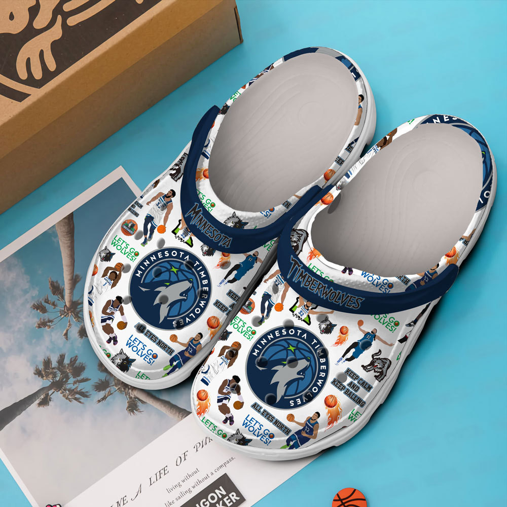 Merchidea Minnesota Timberwolves Basketball team NBA Sport Crocs Clogs Shoes Crocband Comfortable For Men Women and Kids