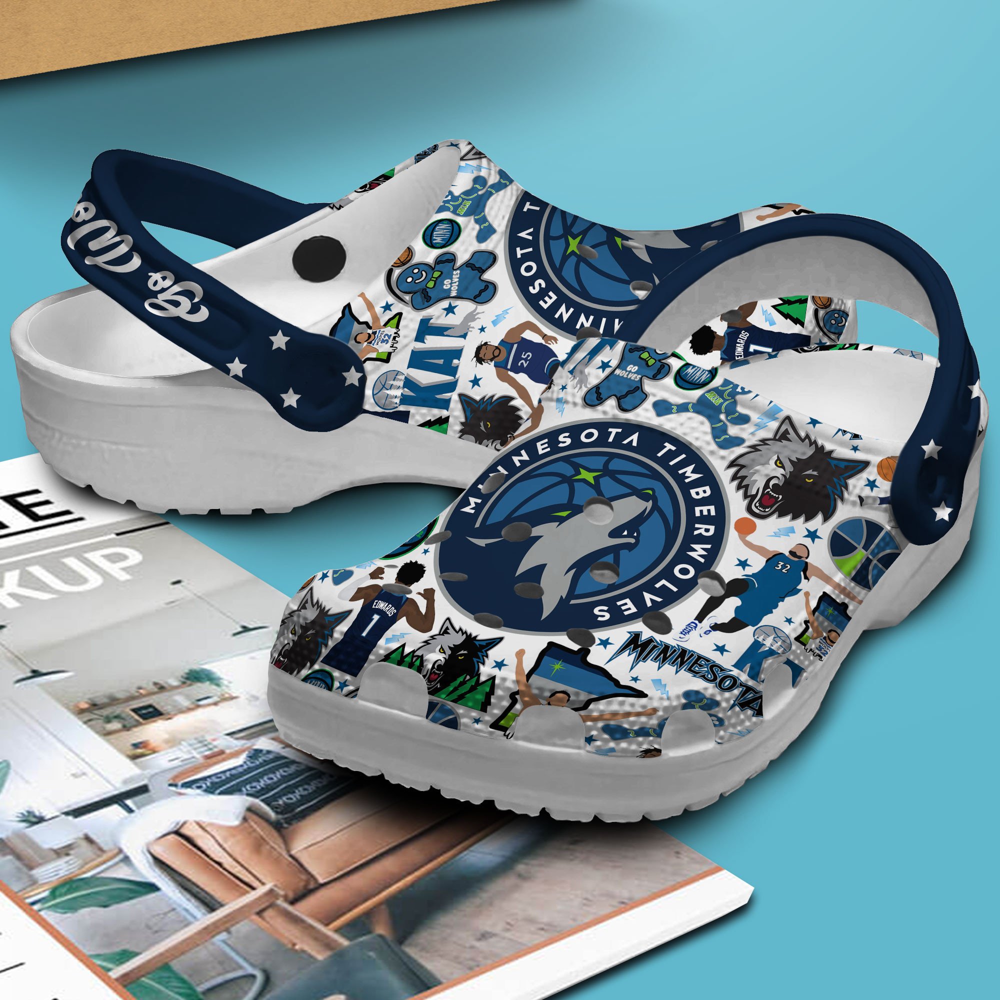 Merchidea Minnesota Timberwolves Basketball team NBA Sport Crocs Crocband Clogs Shoes Comfortable For Men Women and Kids