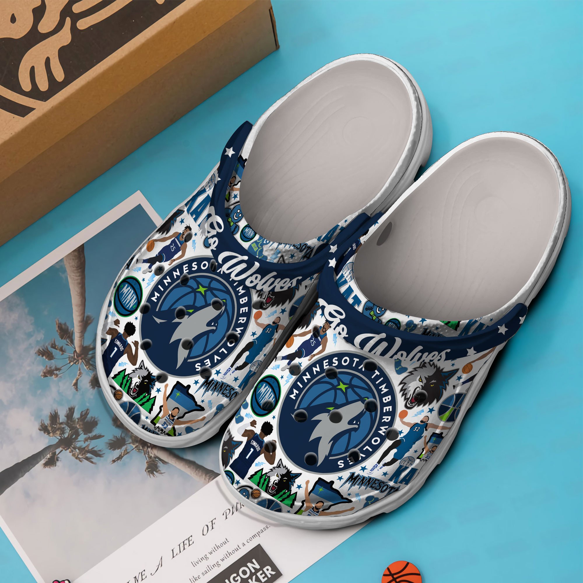 Merchidea Minnesota Timberwolves NBA Sport Crocs Crocband Clogs Shoes Comfortable For Men Women and Kids