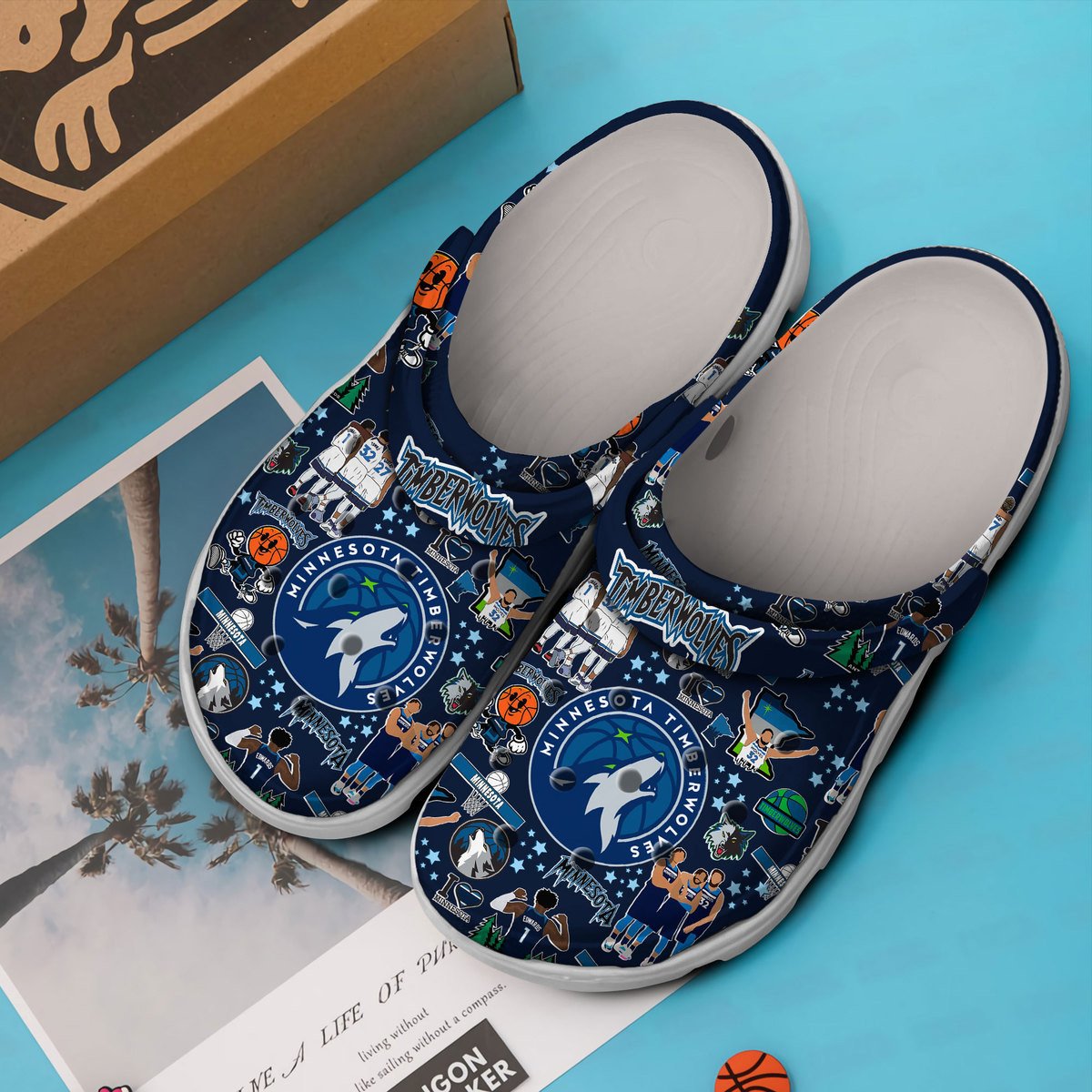 Merchidea Minnesota Timberwolves NBA Sport Crocs Crocband Clogs Shoes Comfortable For Men Women and Kids