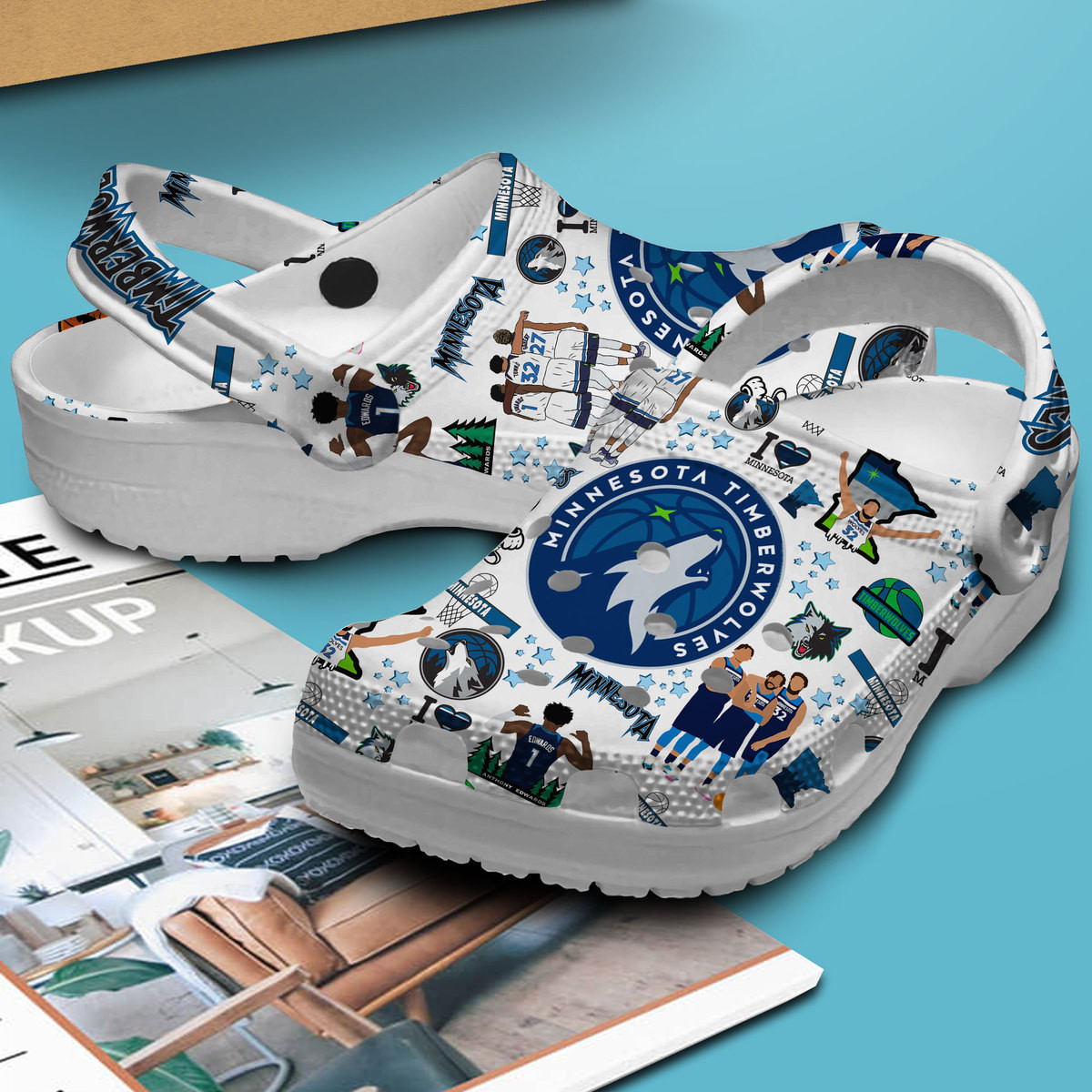 Merchidea Minnesota Timberwolves NBA Sport Crocs Crocband Clogs Shoes Comfortable For Men Women and Kids