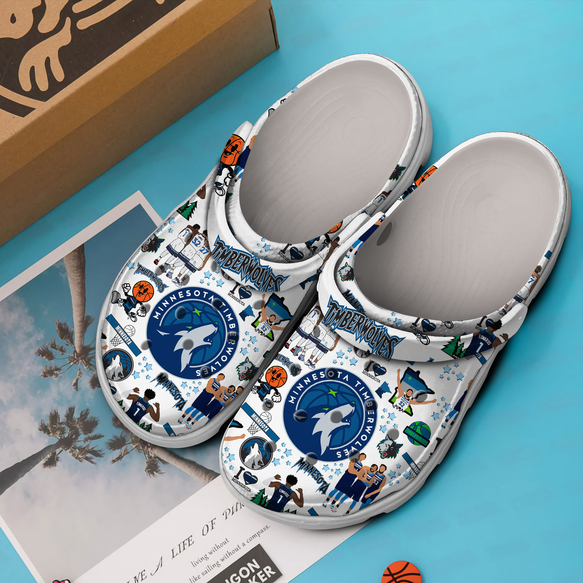 Merchidea Minnesota Timberwolves NBA Sport Crocs Crocband Clogs Shoes Comfortable For Men Women and Kids