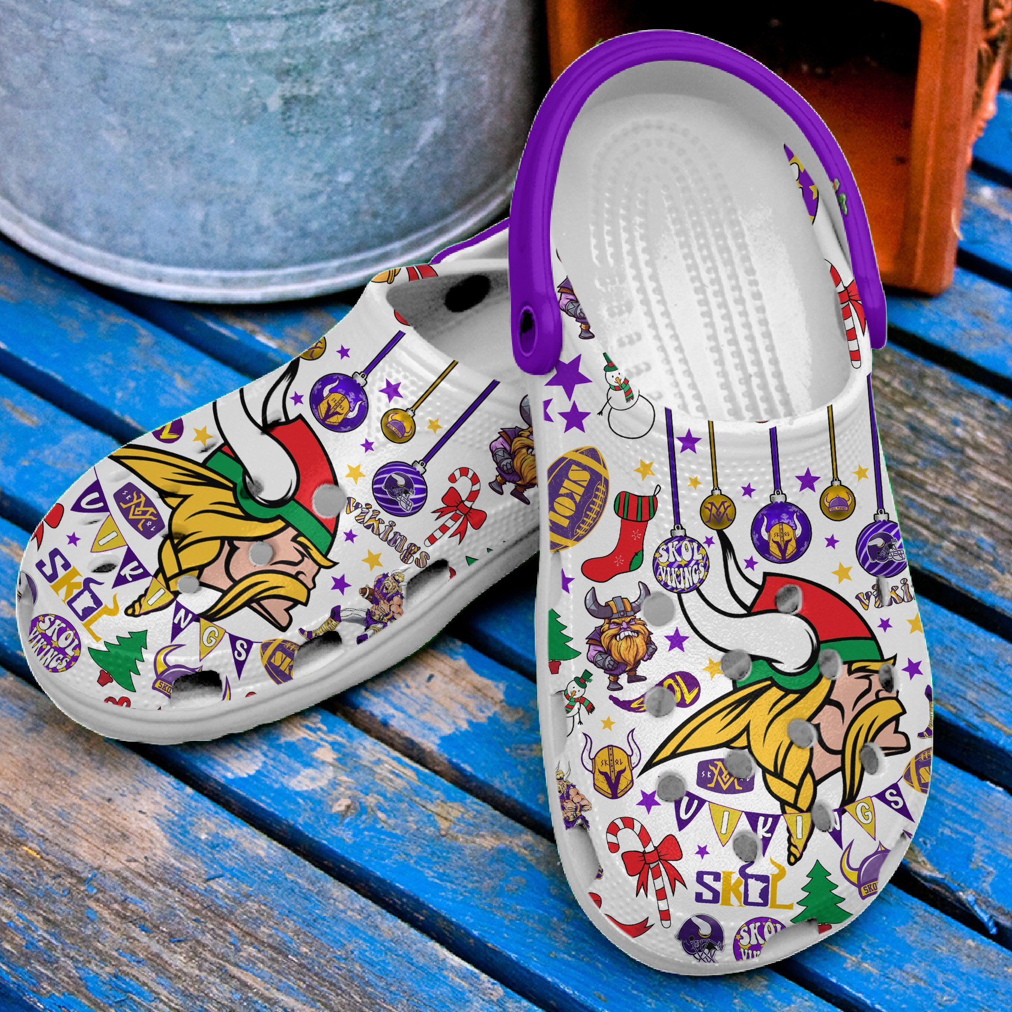 Merchidea Minnesota Vikings Chant Skol NFL Sport Crocs Crocband Clogs Shoes Comfortable For Men Women and Kids