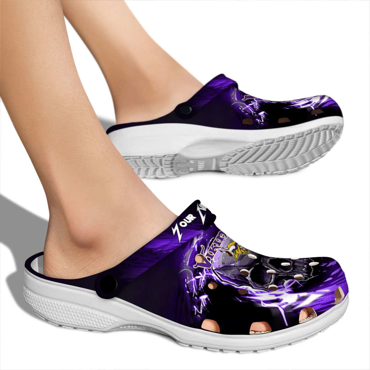 Merchidea Minnesota Vikings NFL Sport Crocs Crocband Clogs Shoes Comfortable For Men Women and Kids