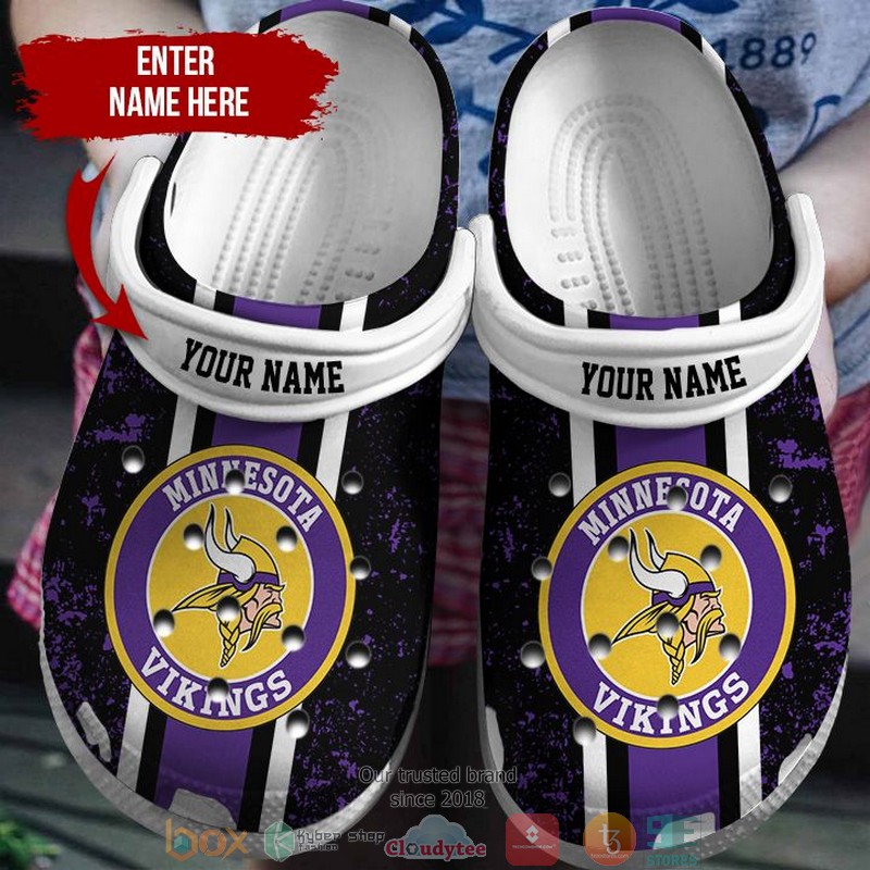 Merchidea Minnesota Vikings NFL Sport Crocs Crocband Clogs Shoes Comfortable For Men Women and Kids
