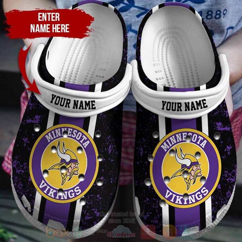 Merchidea Minnesota Vikings NFL Sport Crocs Crocband Clogs Shoes Comfortable For Men Women and Kids