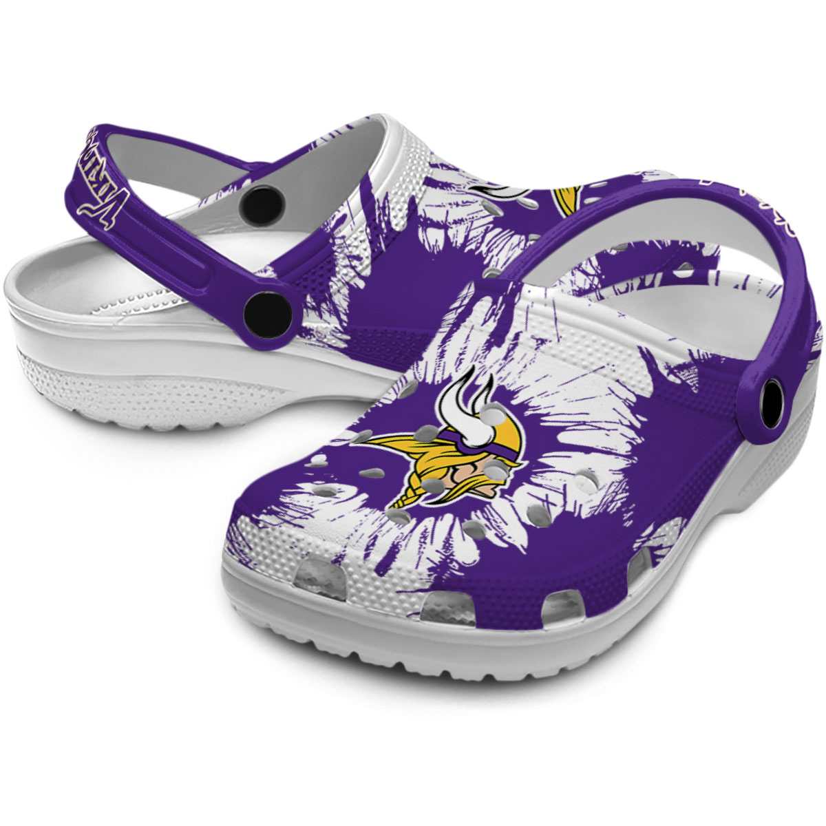 Merchidea Minnesota Vikings NFL Sport Crocs Crocband Clogs Shoes Comfortable For Men Women and Kids