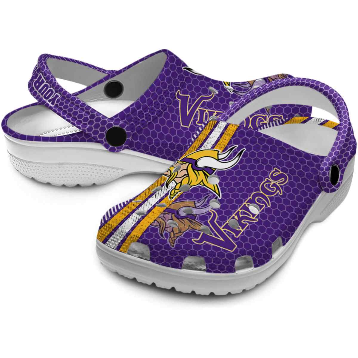Merchidea Minnesota Vikings NFL Sport Crocs Crocband Clogs Shoes Comfortable For Men Women and Kids